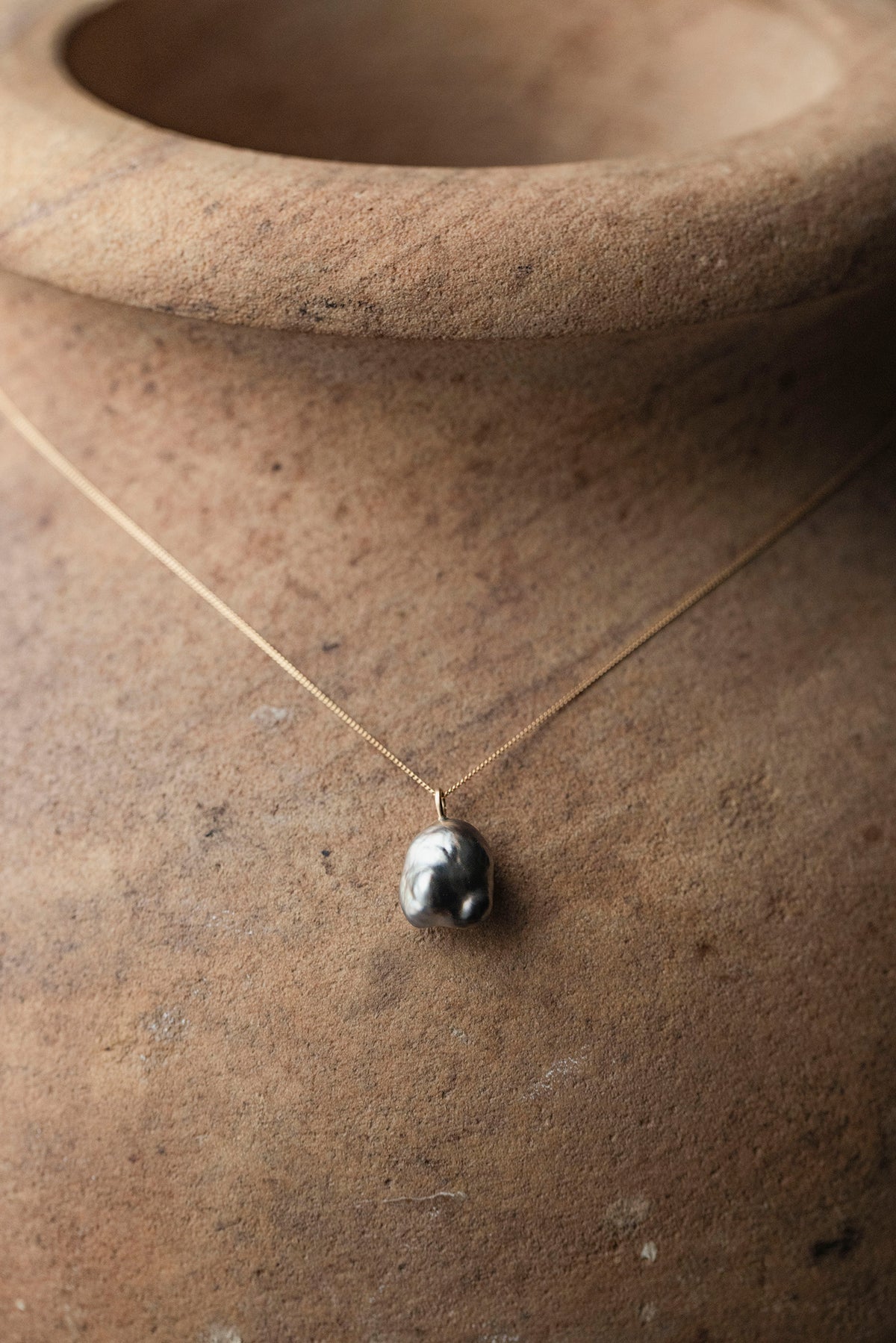 18K necklace (rose quartz)