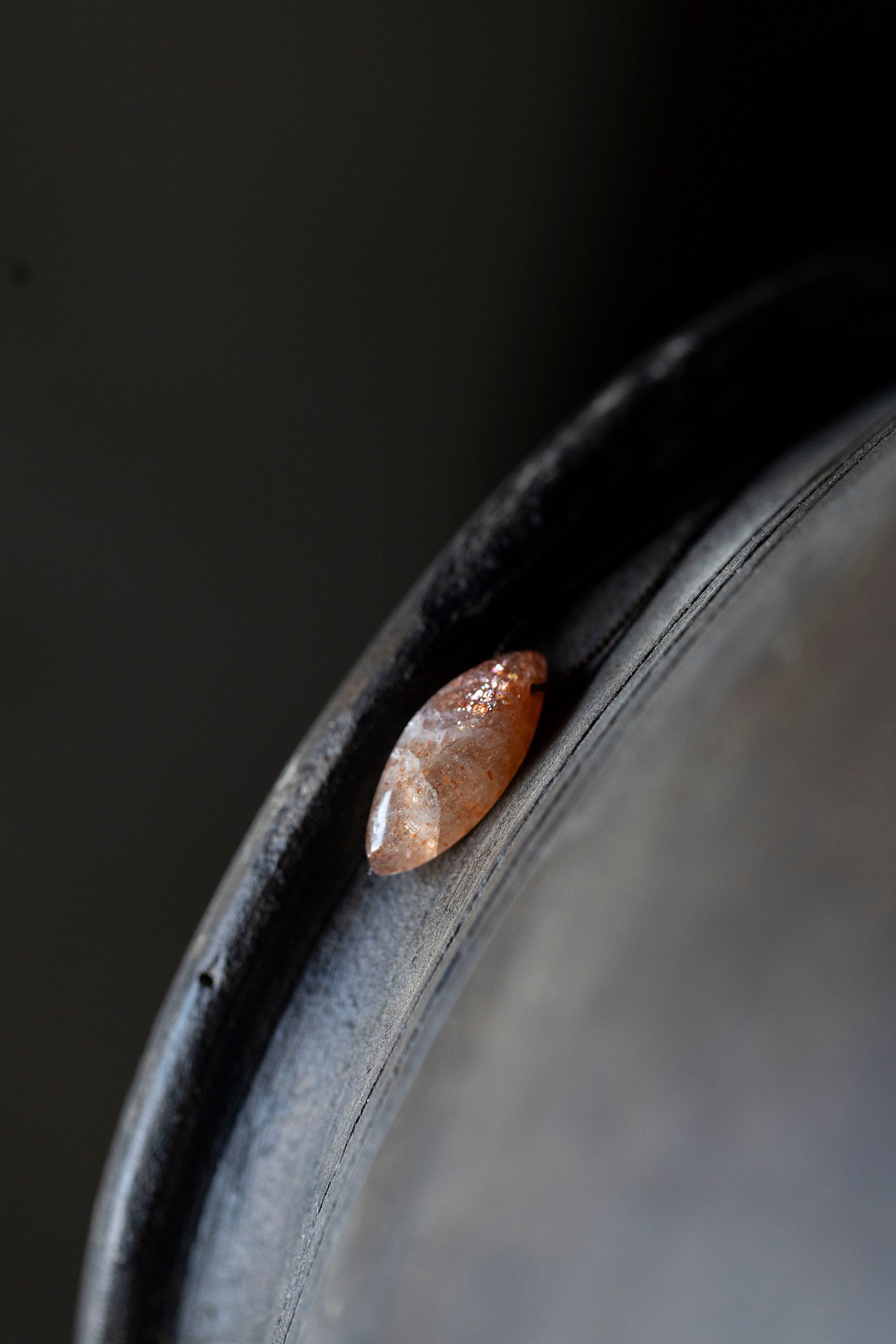 silk cord necklace (sunstone)
