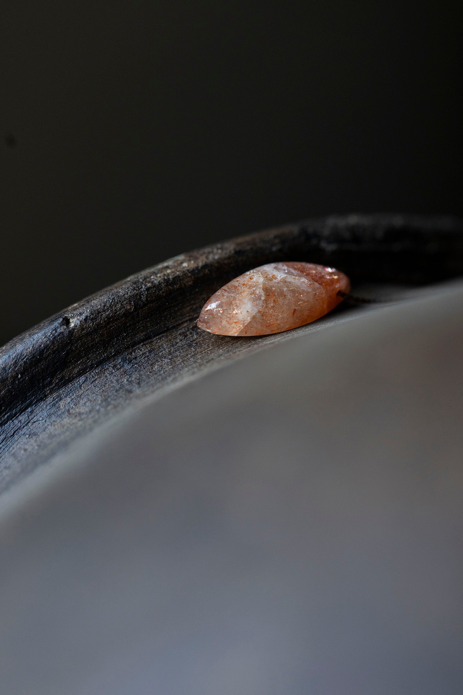 silk cord necklace (sunstone)