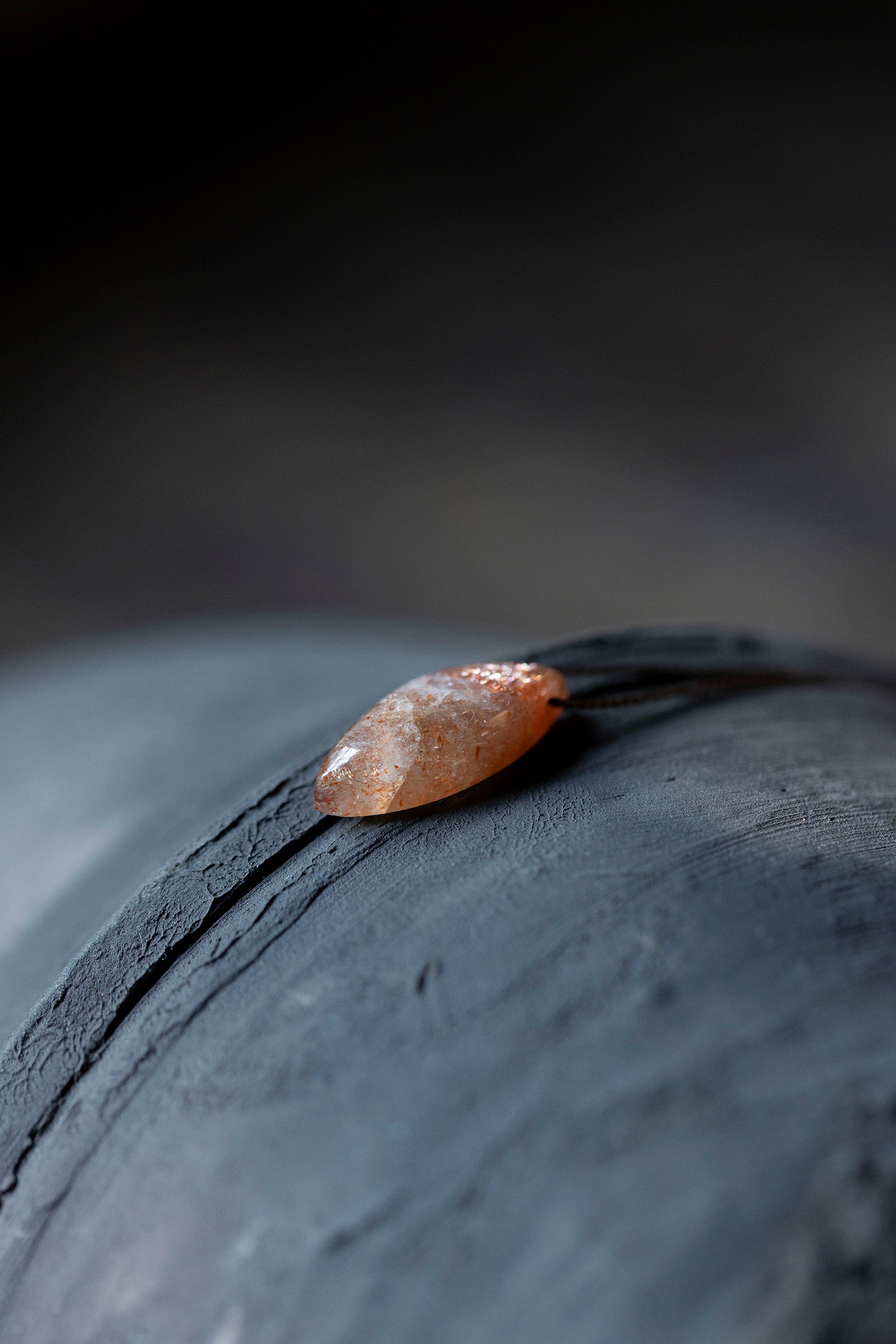 silk cord necklace (sunstone)