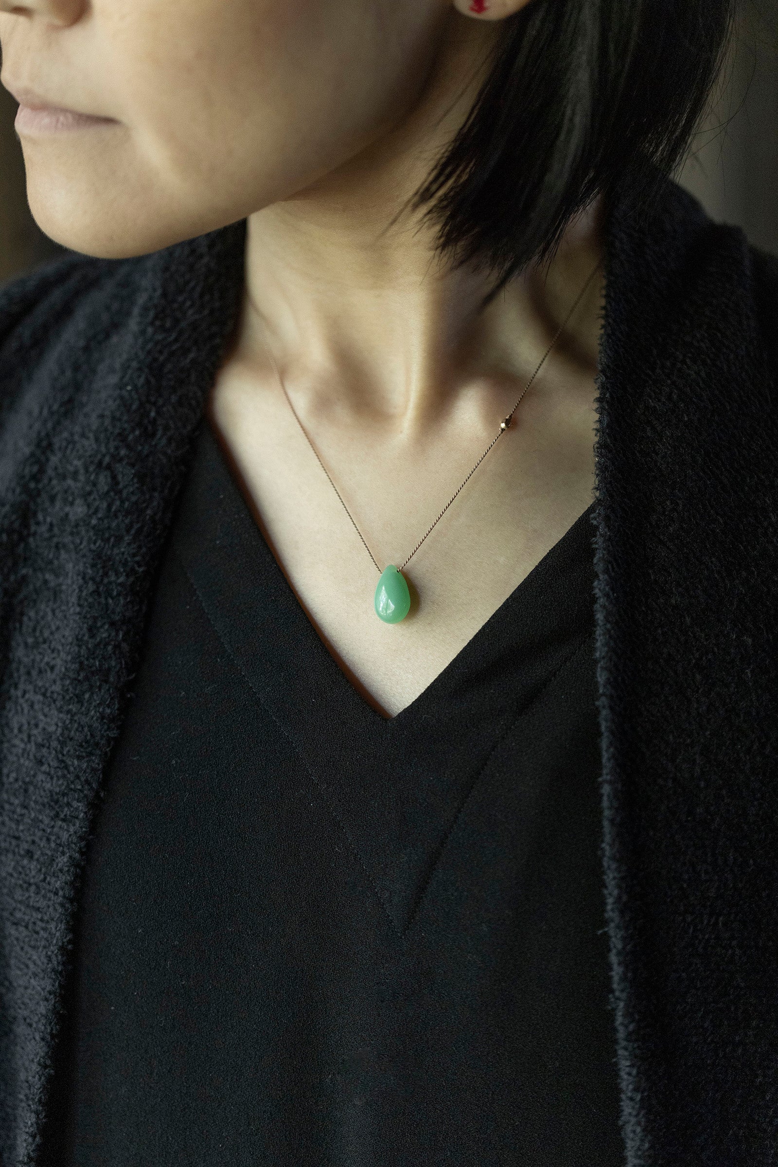 silk cord necklace (aquaprase)