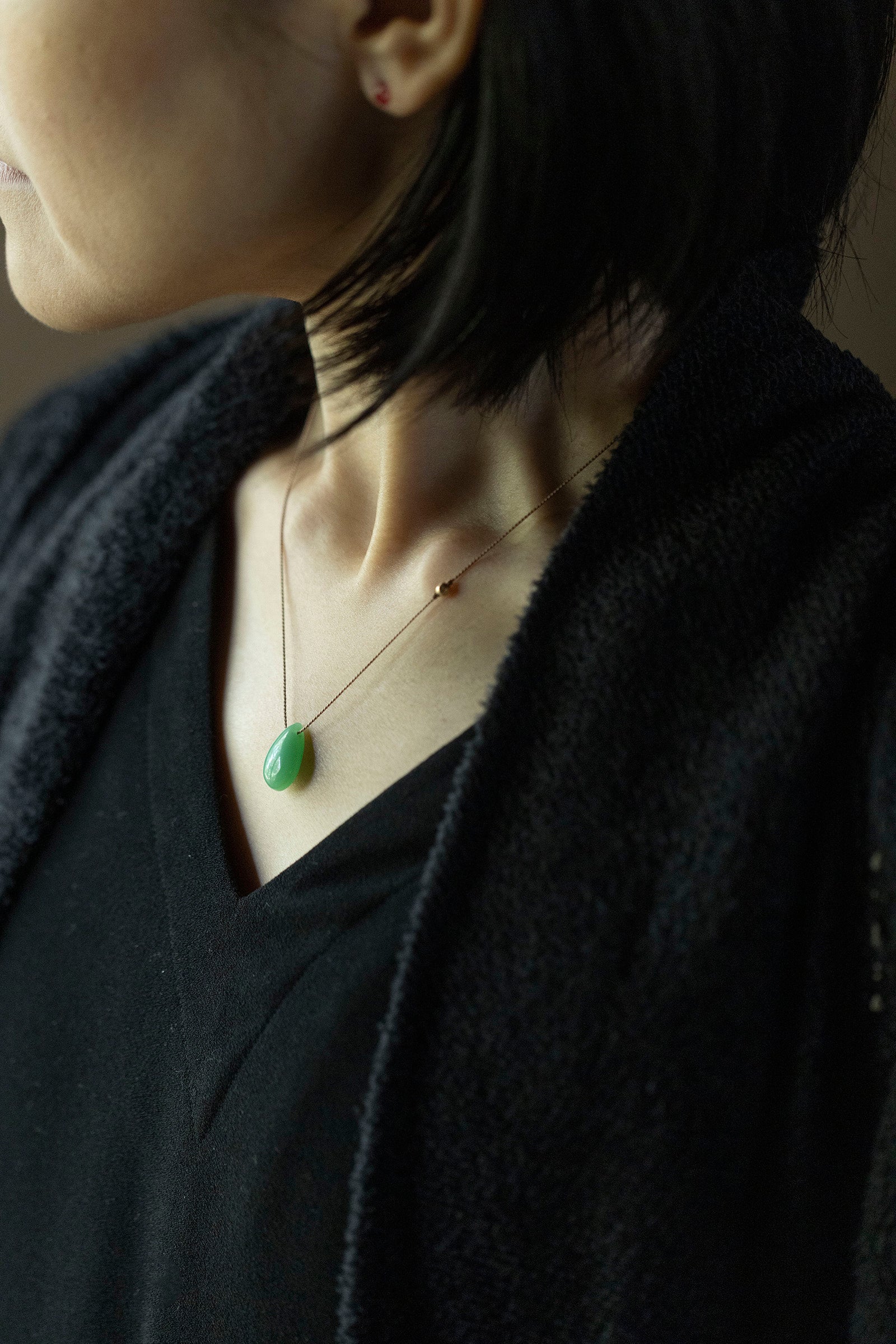 silk cord necklace (aquaprase)