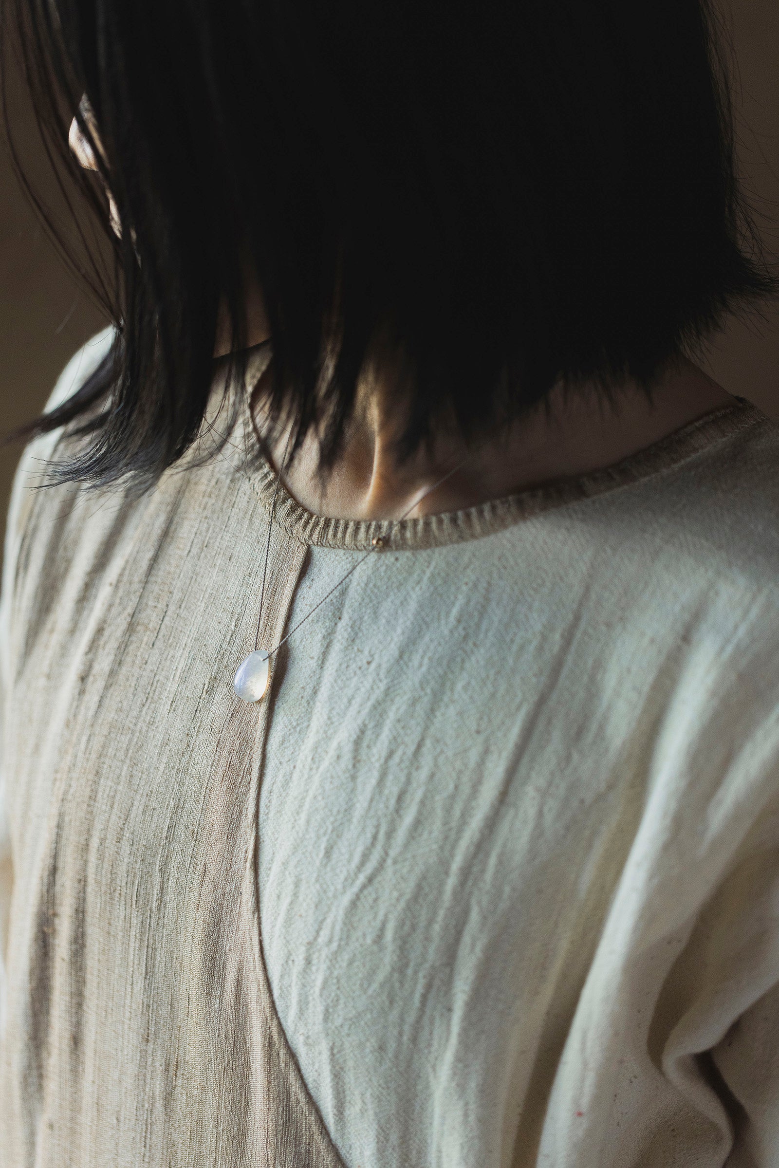 silk cord necklace (elestial quartz)