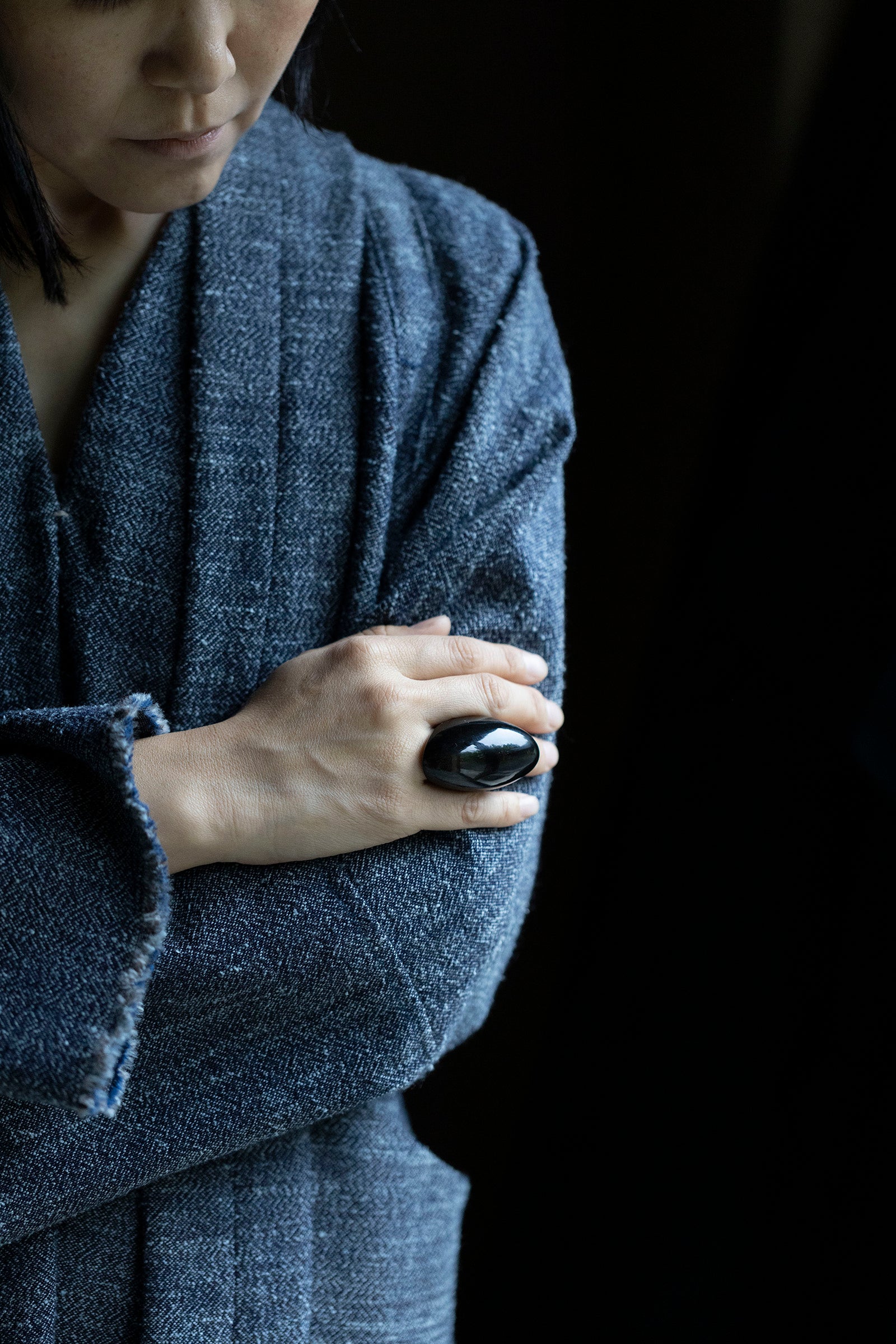 golden obsidian ring #10.5