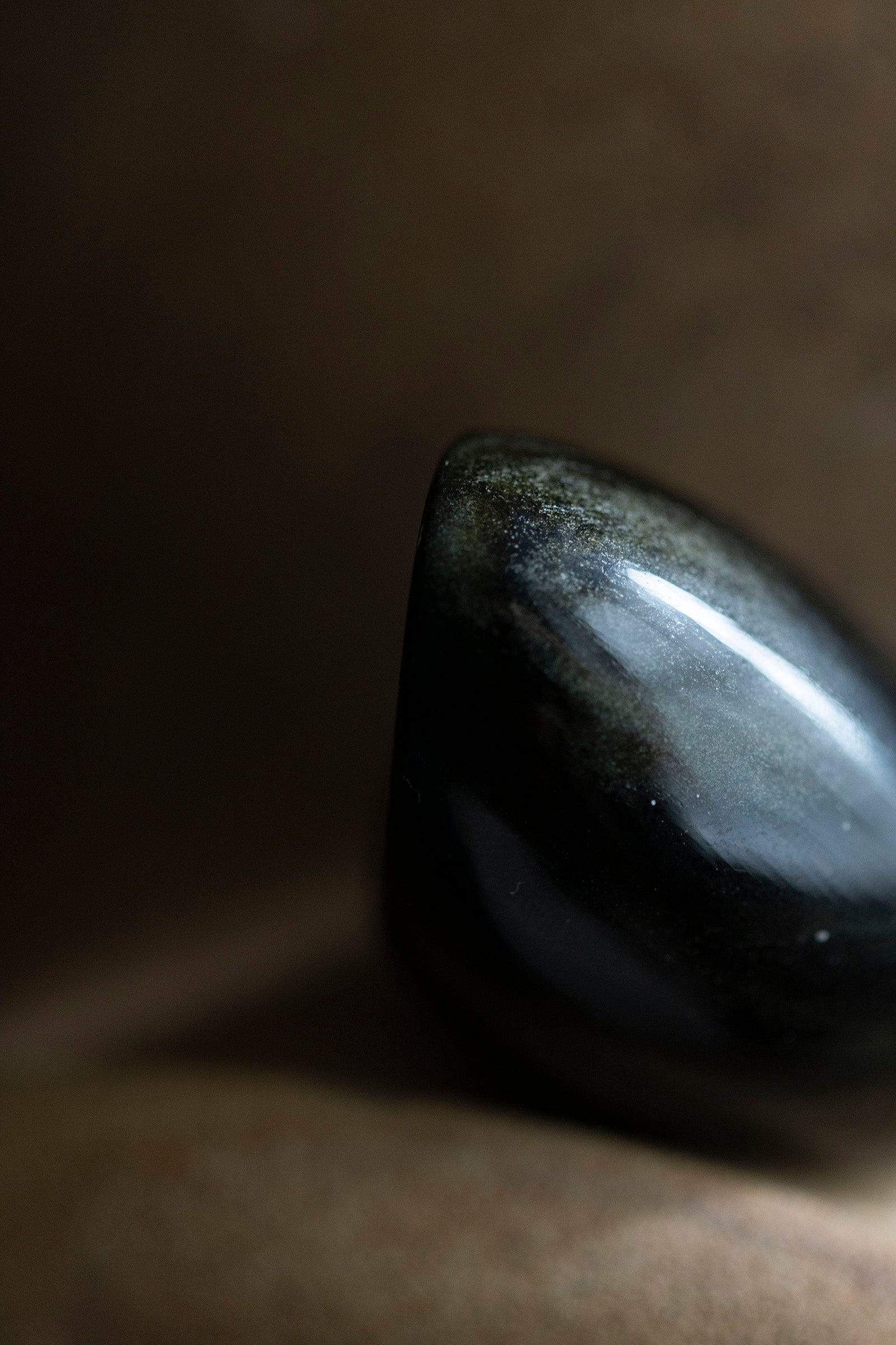 golden obsidian ring #10.5
