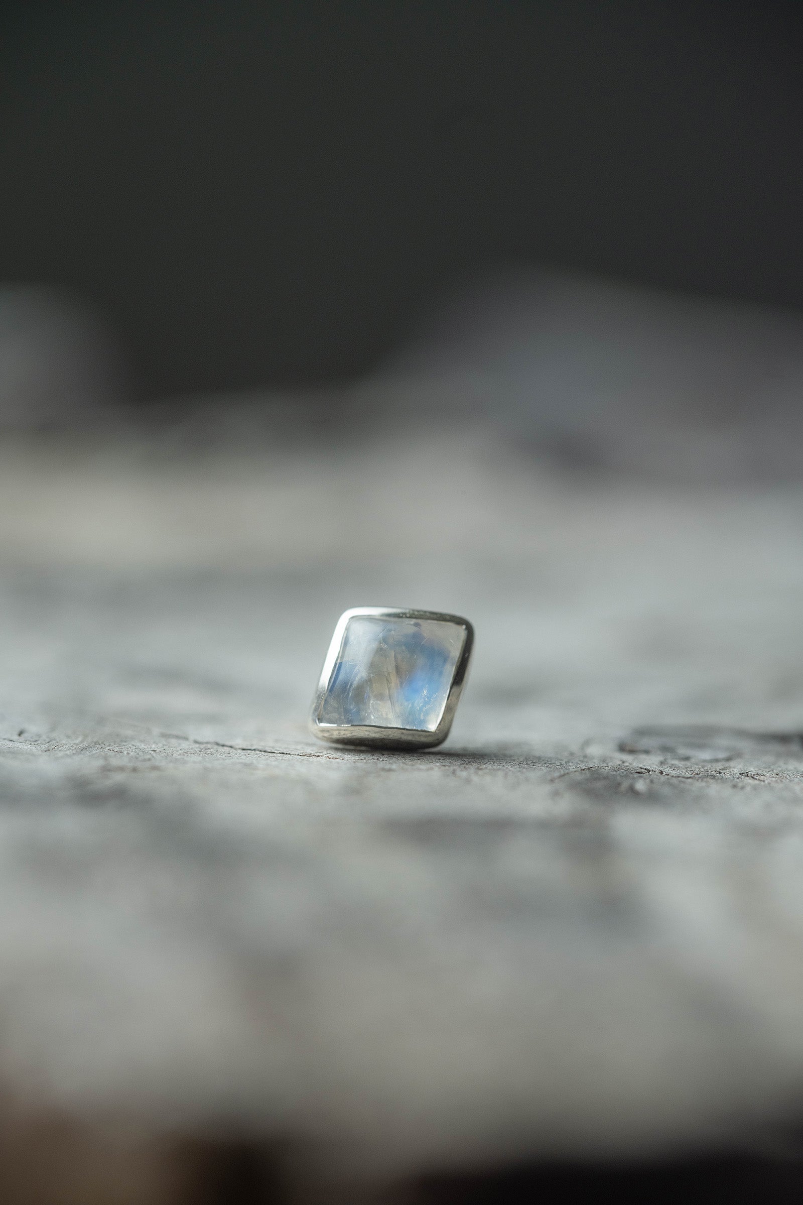 silver earrings pair rainbow moonstone