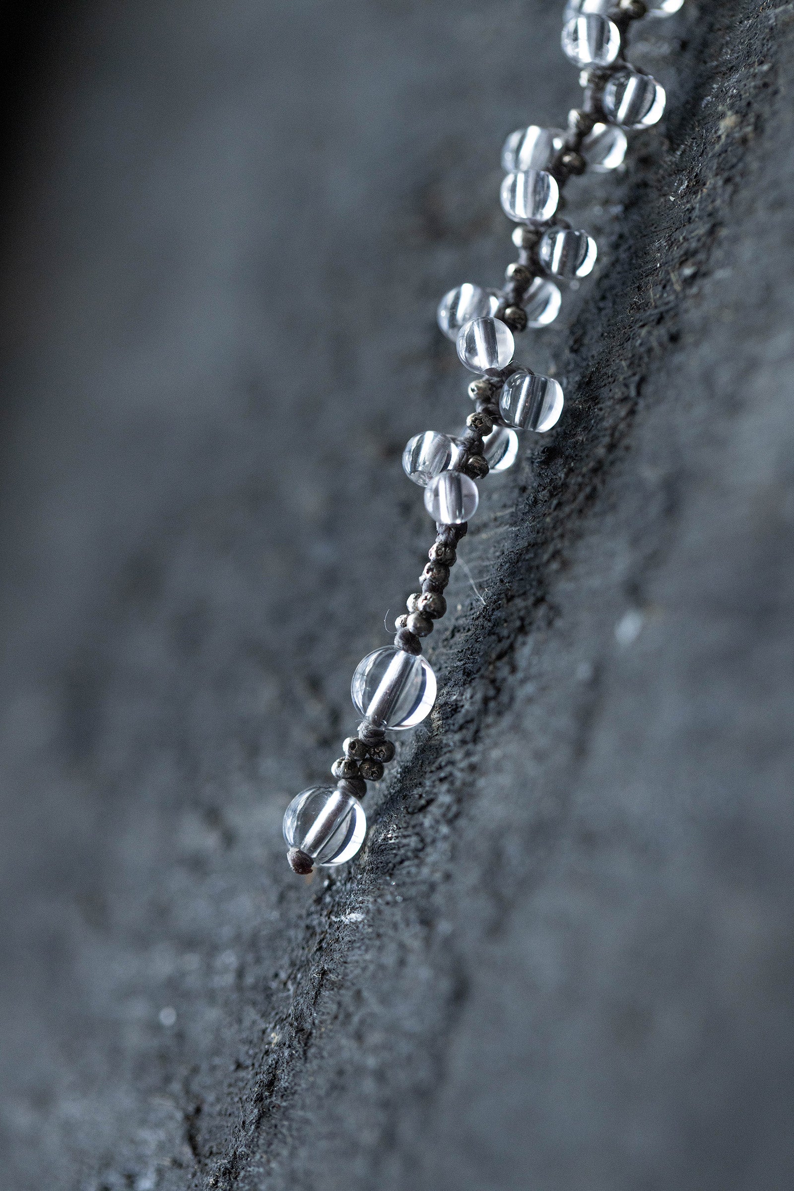 crystal beads bracelet (Herkimer quartz)