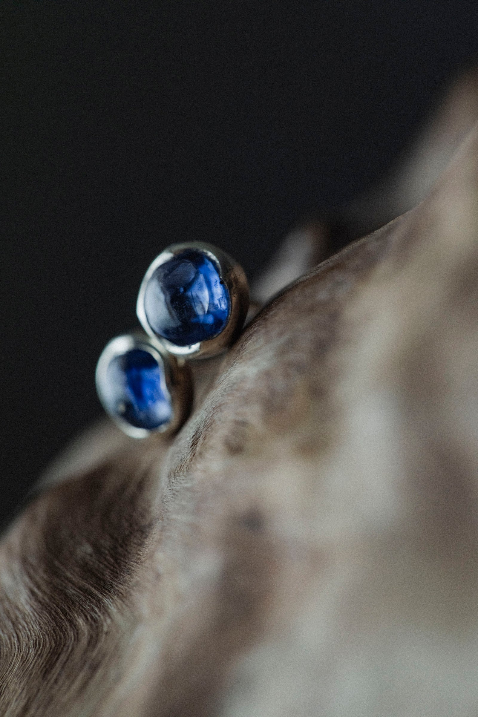 silver earrings pair ( iolite )