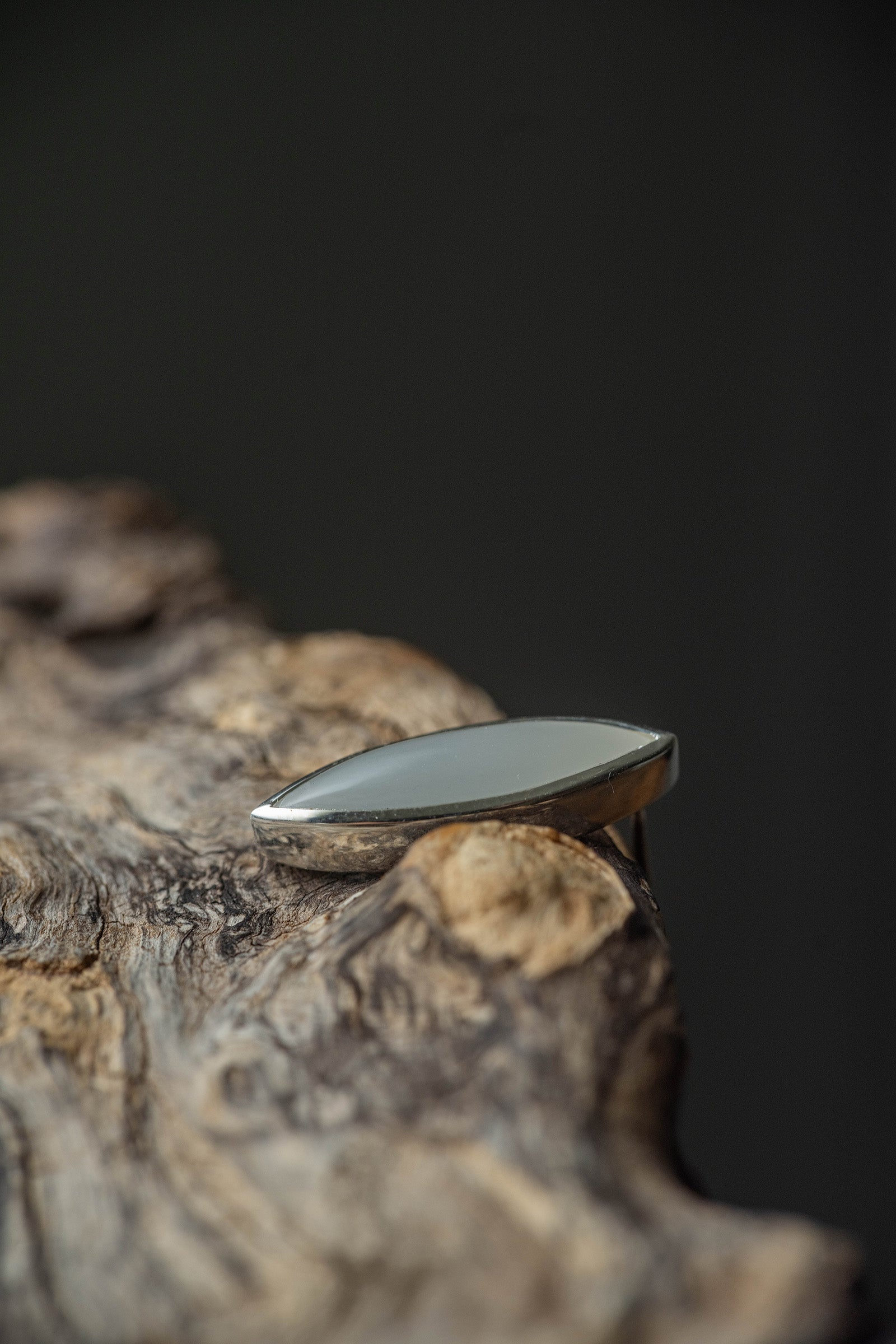 silver stud earrings pair moonstone