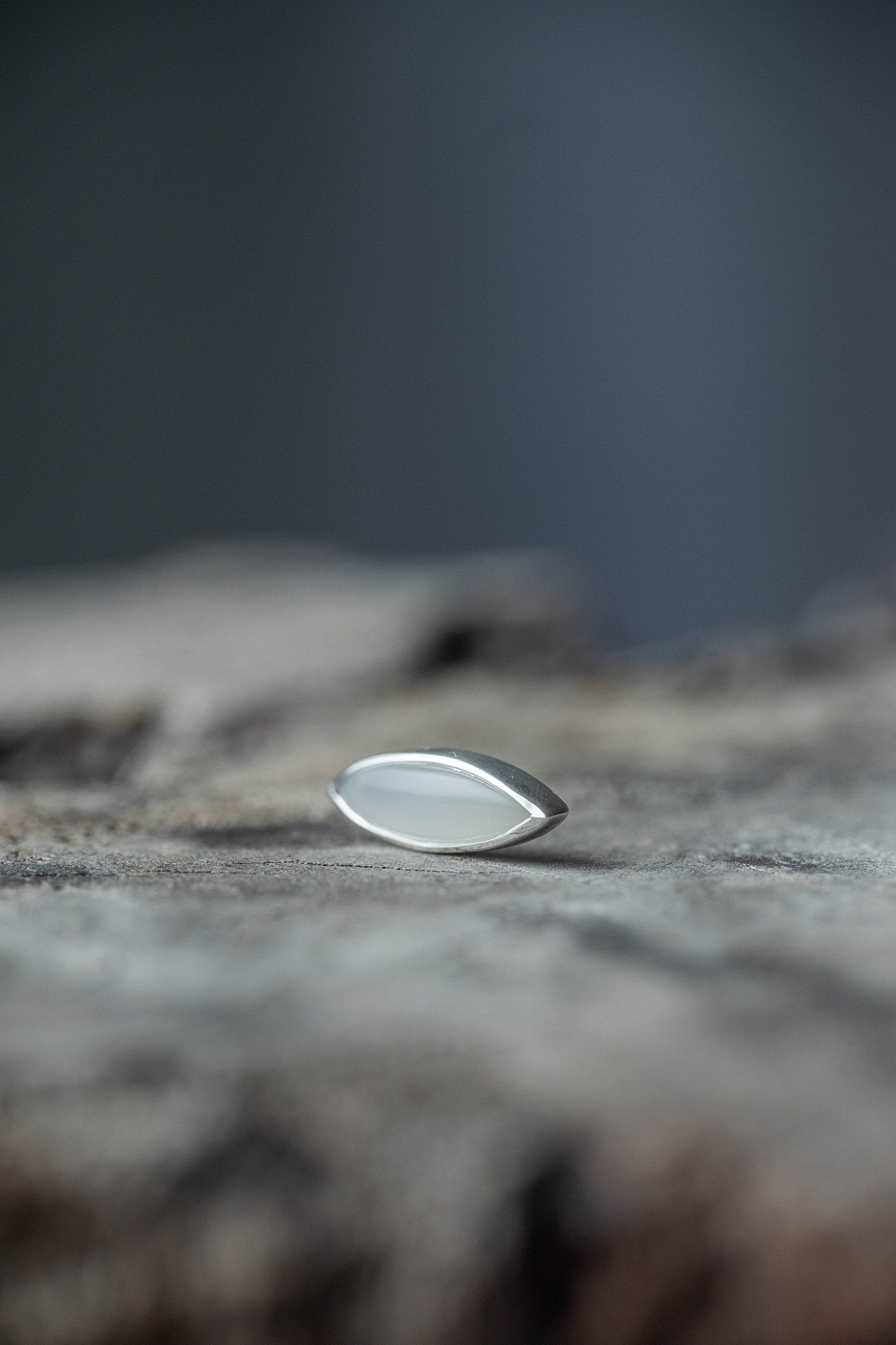 silver stud earrings pair moonstone