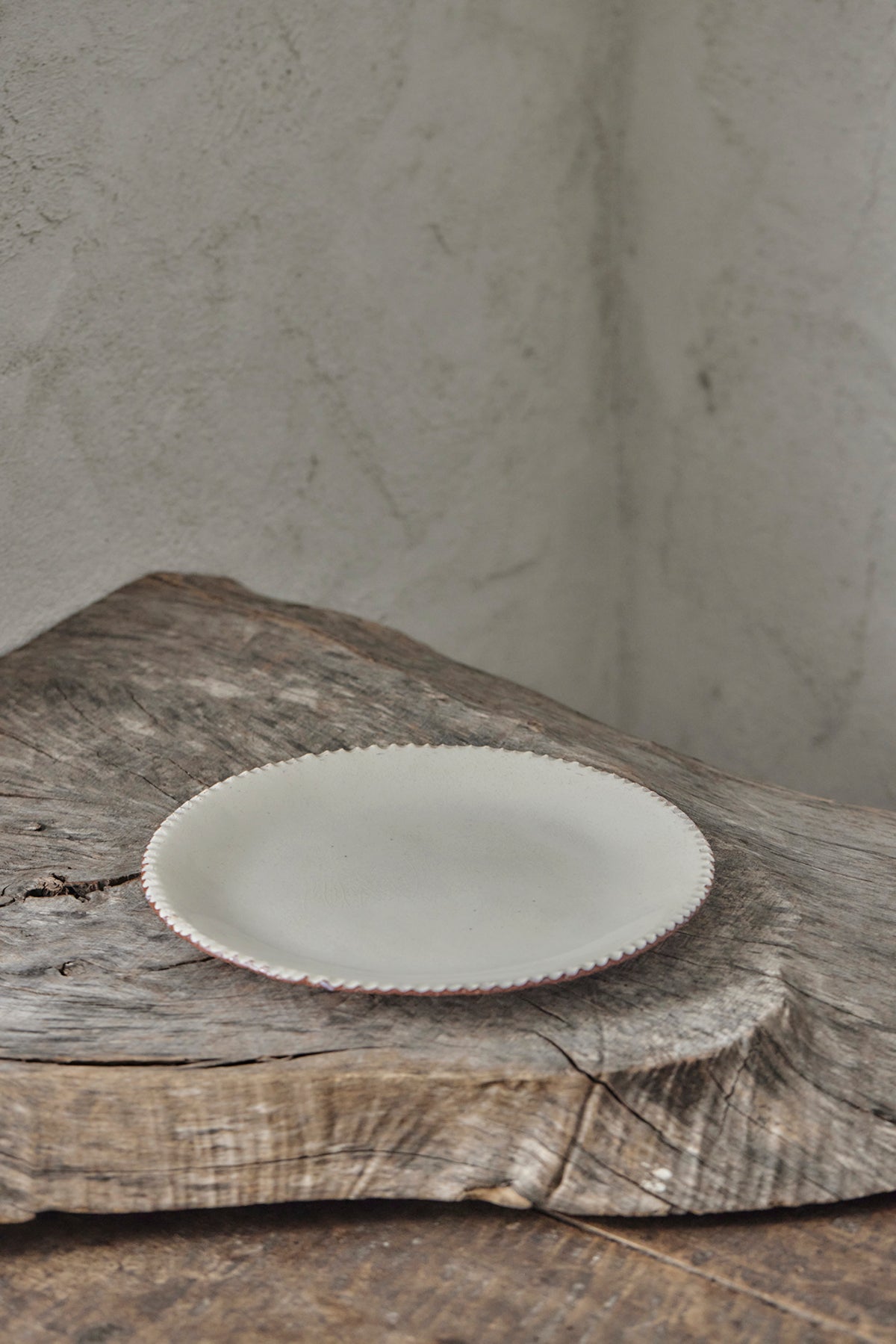 山田洋次 軟陶ホワイトプレーン 丸皿 大 Y3-2