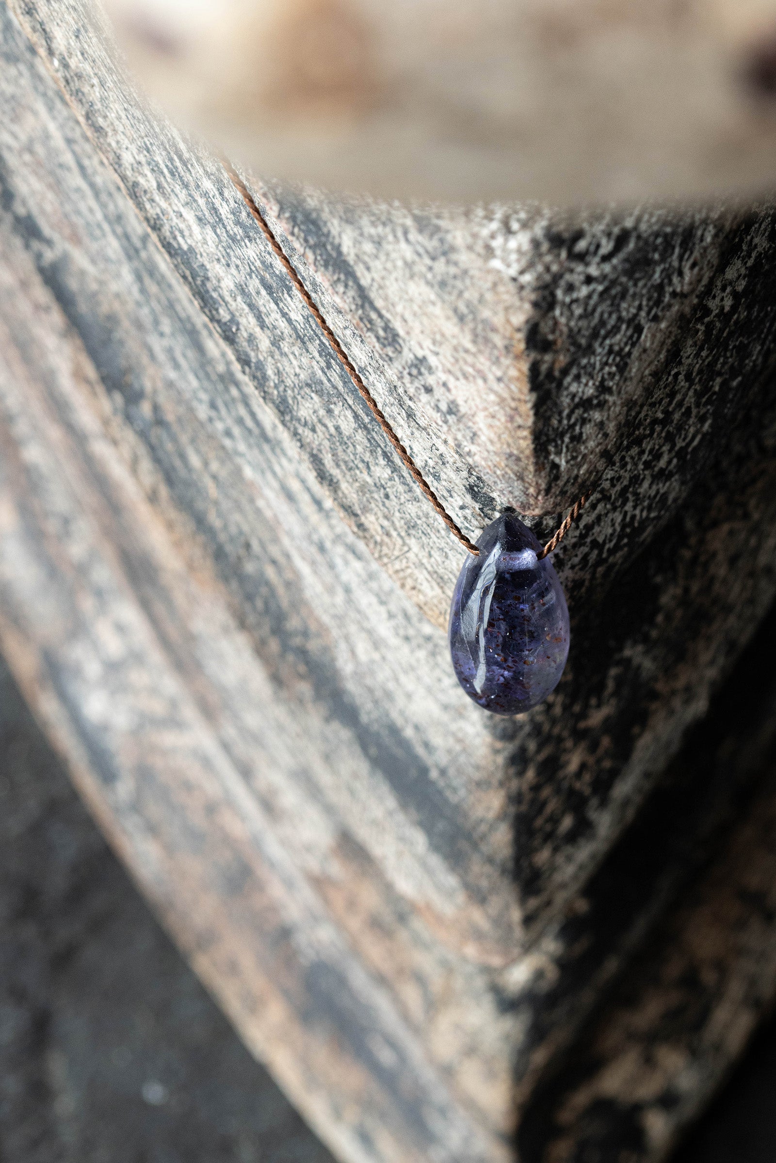 silk cord necklace (elestial quartz)