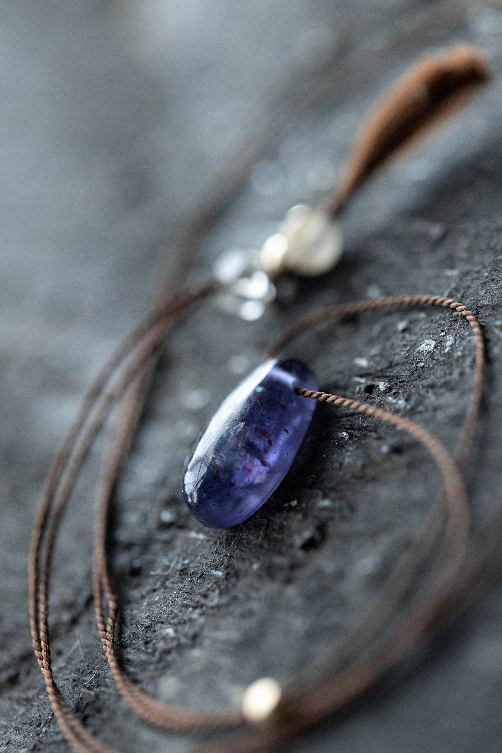 silk cord necklace (elestial quartz)