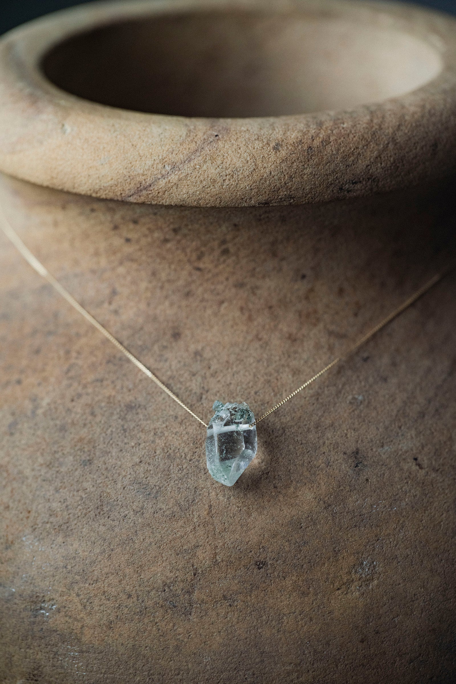 18K necklace (rose quartz)
