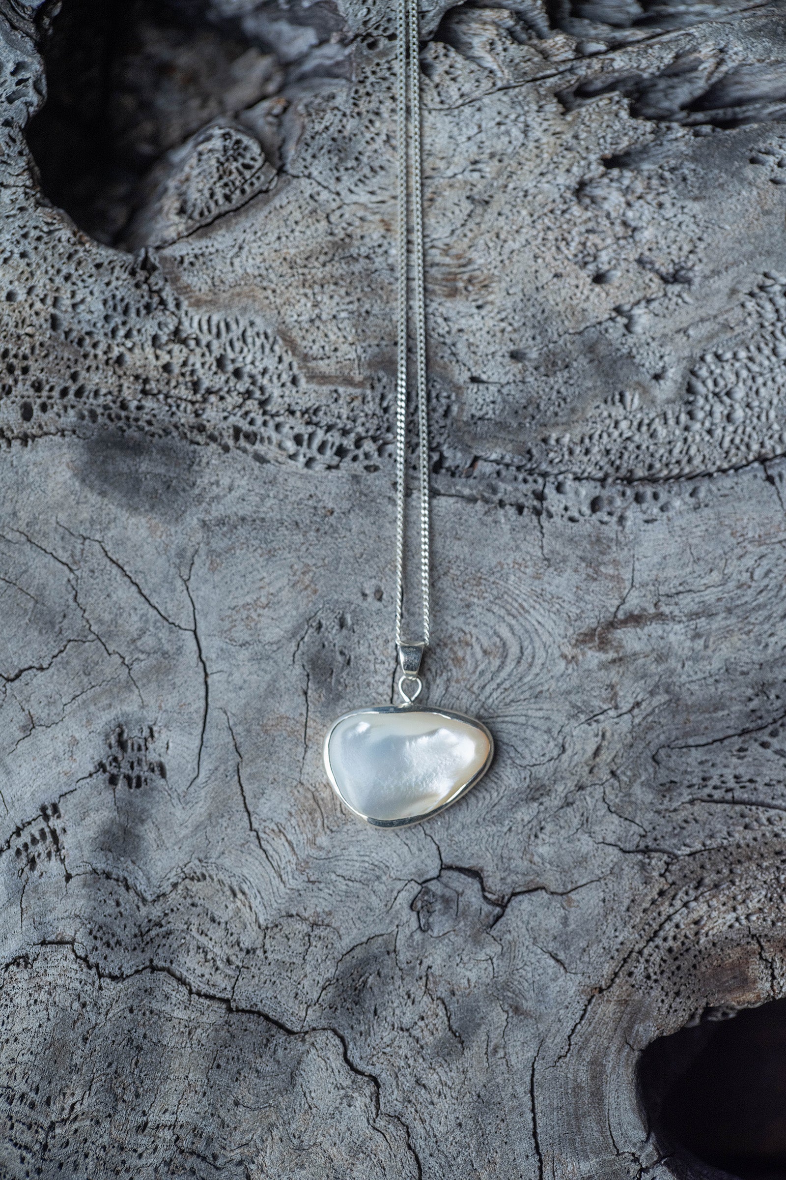 silver necklace pearl -2