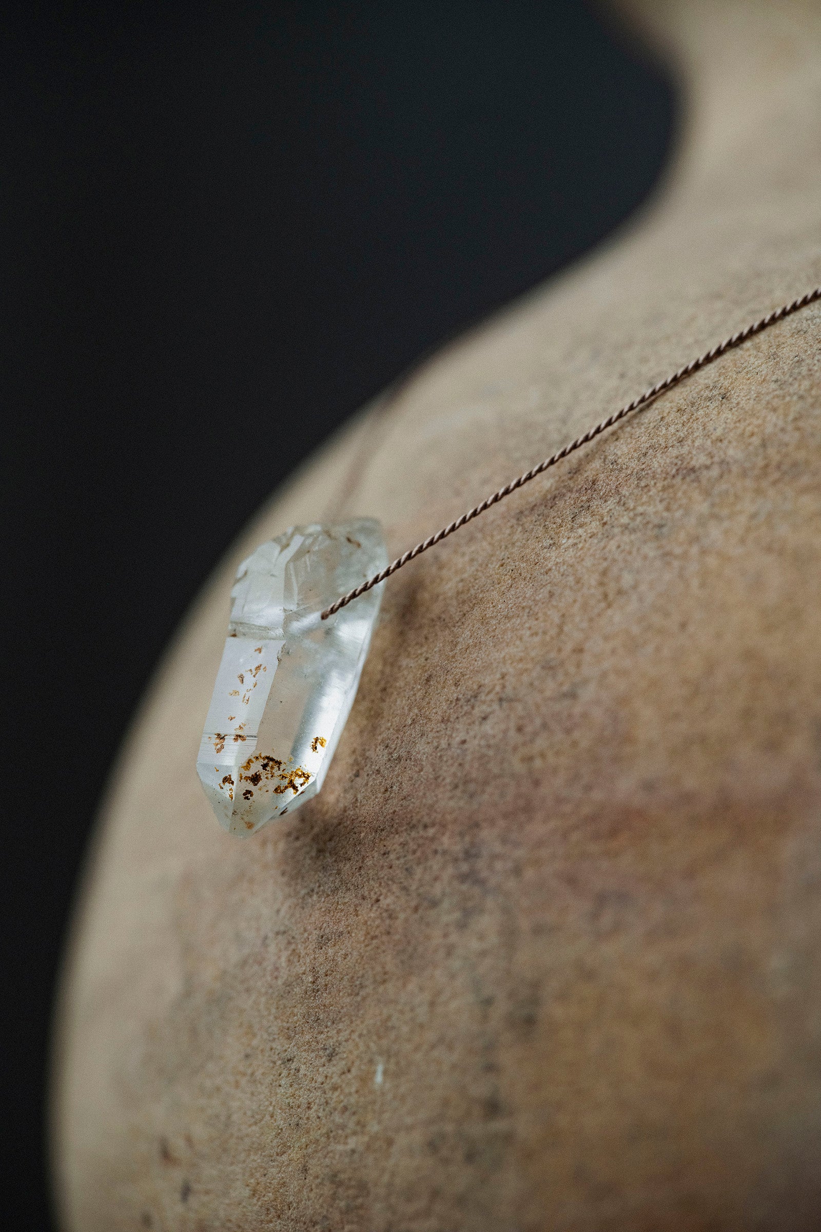 silk cord necklace (elestial quartz)