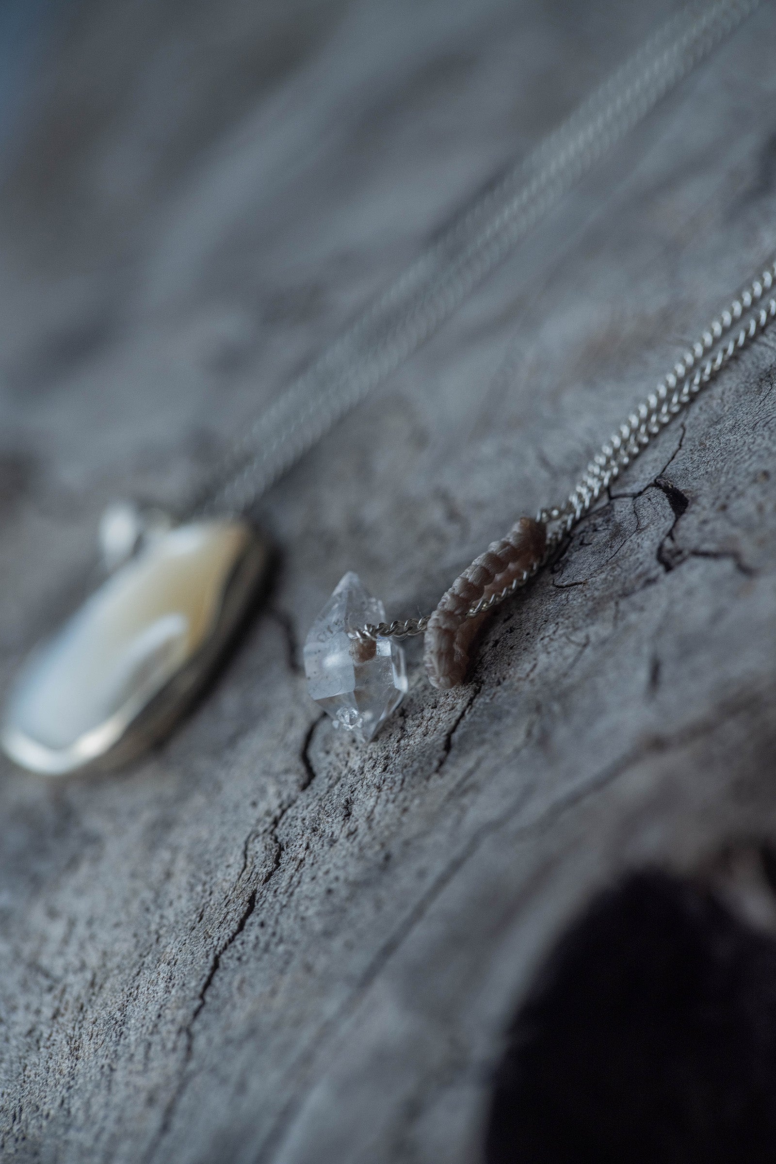 silver necklace pearl -2