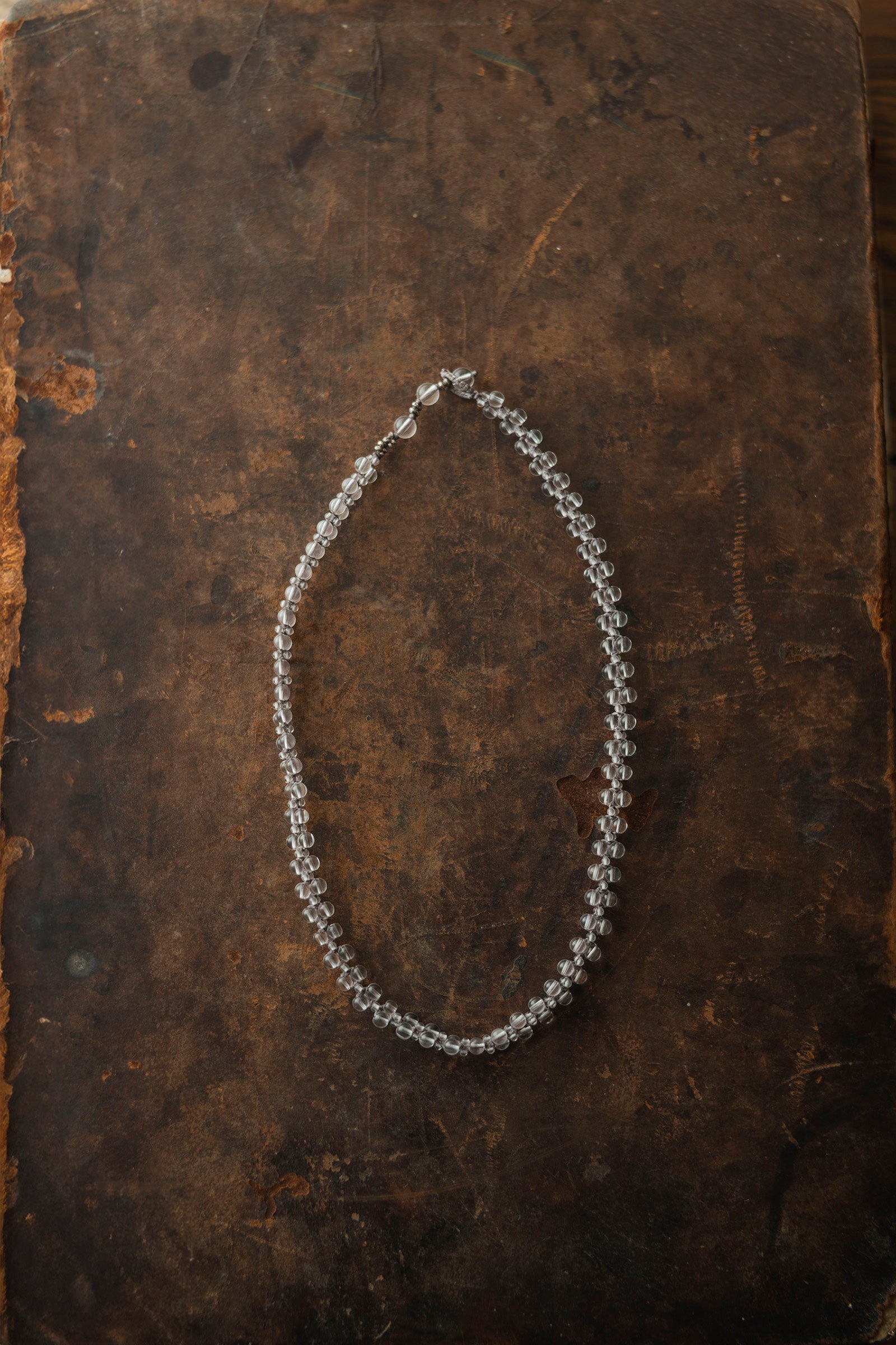 crystal beads necklace flat