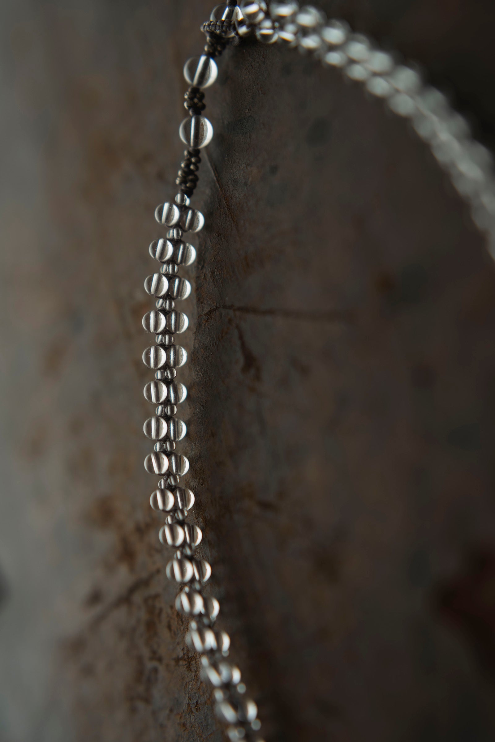 crystal beads necklace flat