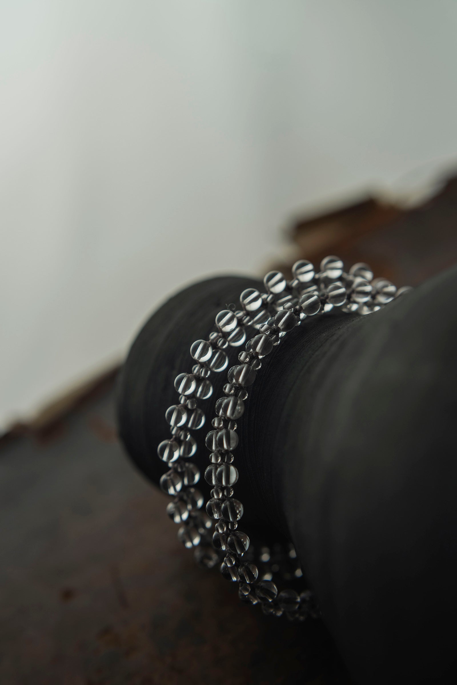 crystal beads necklace flat