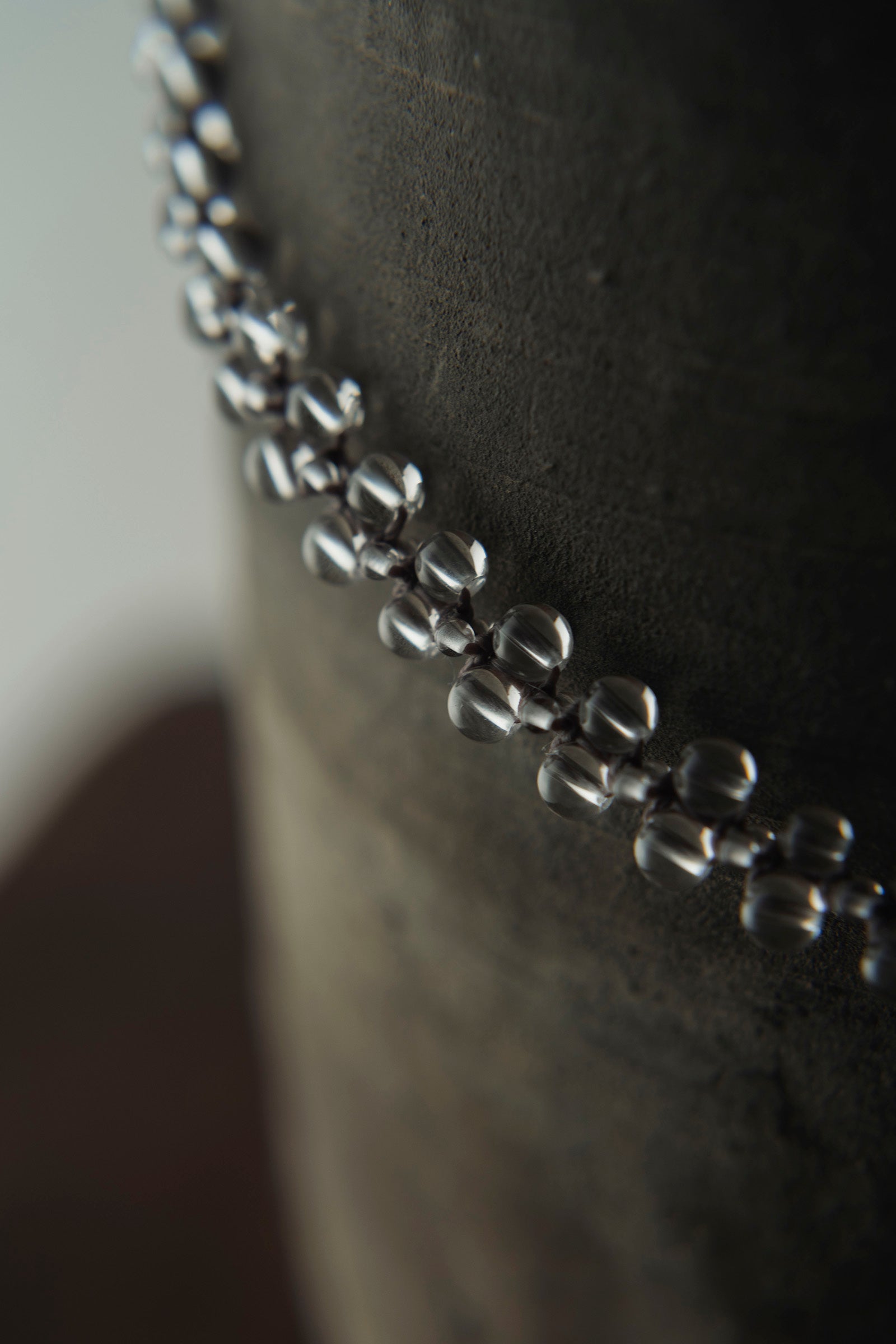 crystal beads necklace flat