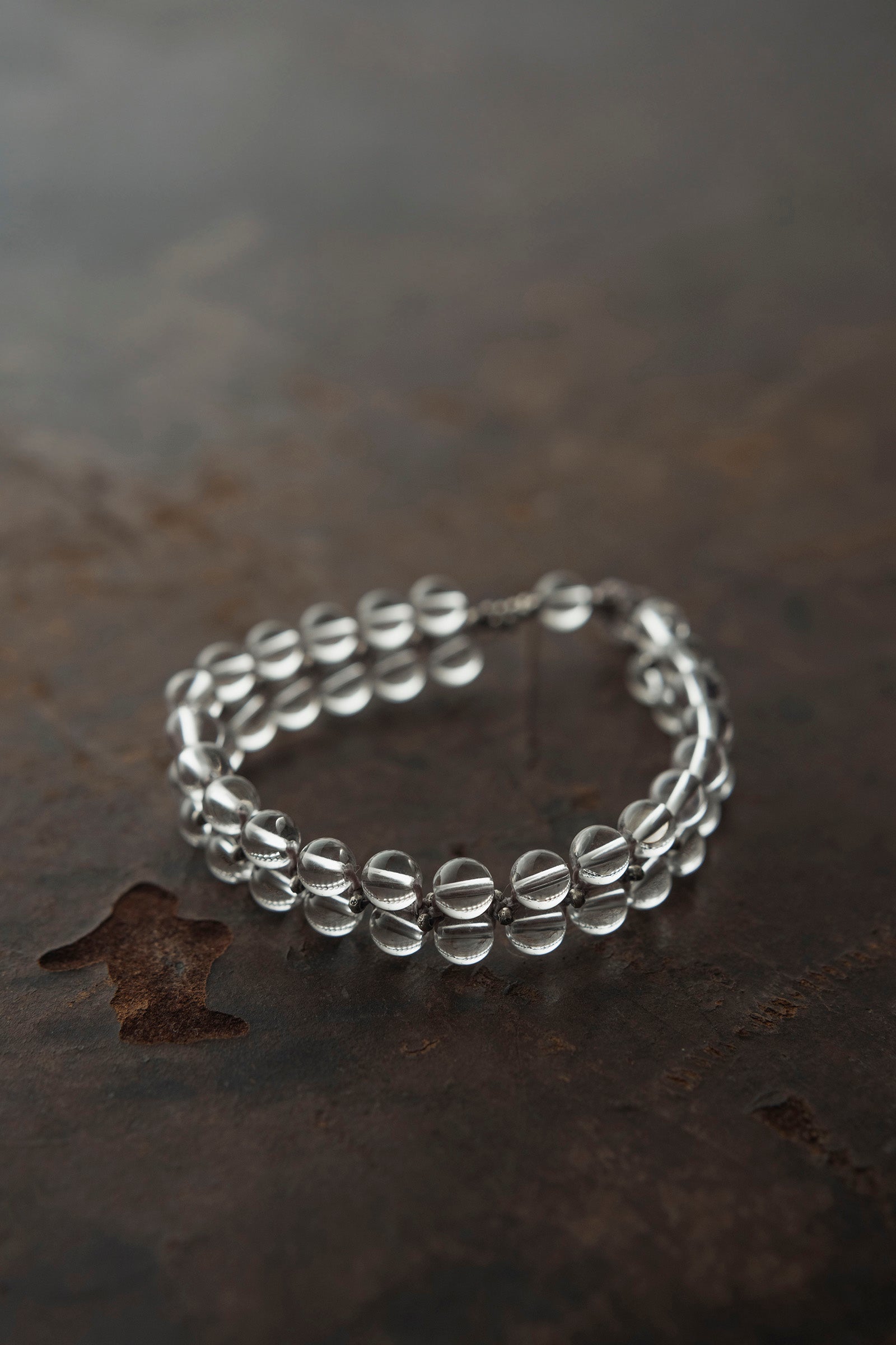 crystal beads bracelet flat