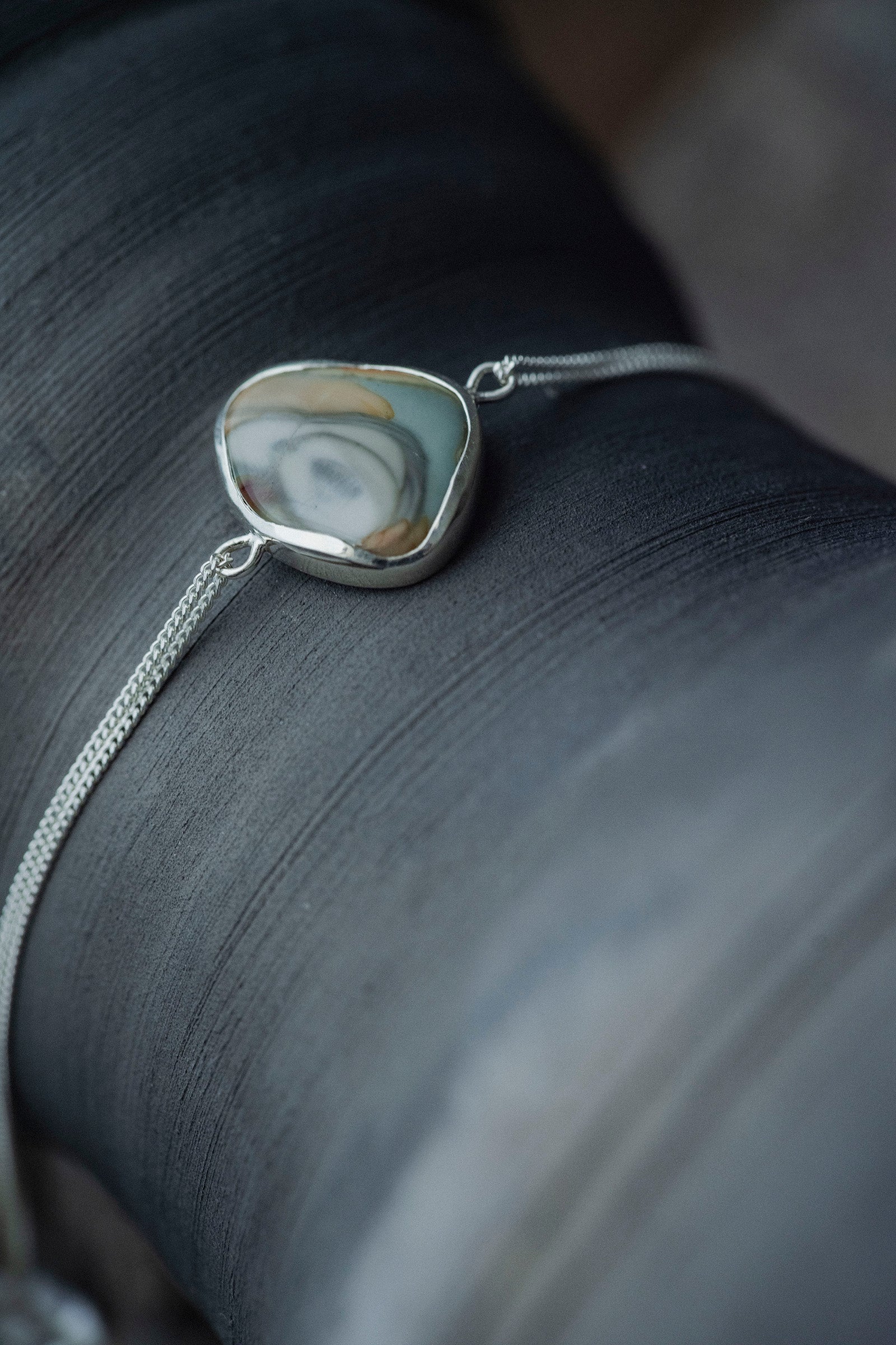 silver bracelet Jasper
