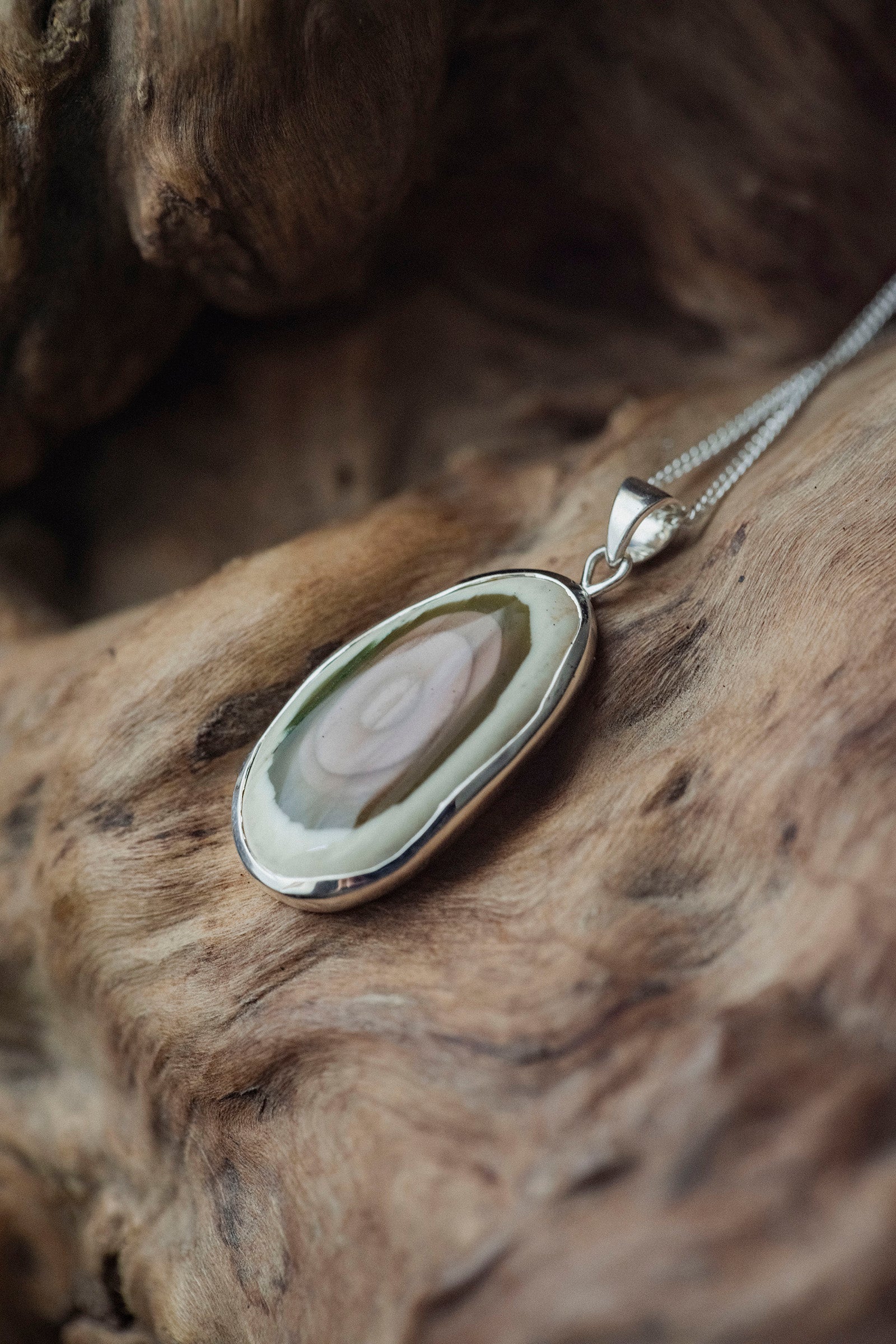 silver necklace Jasper