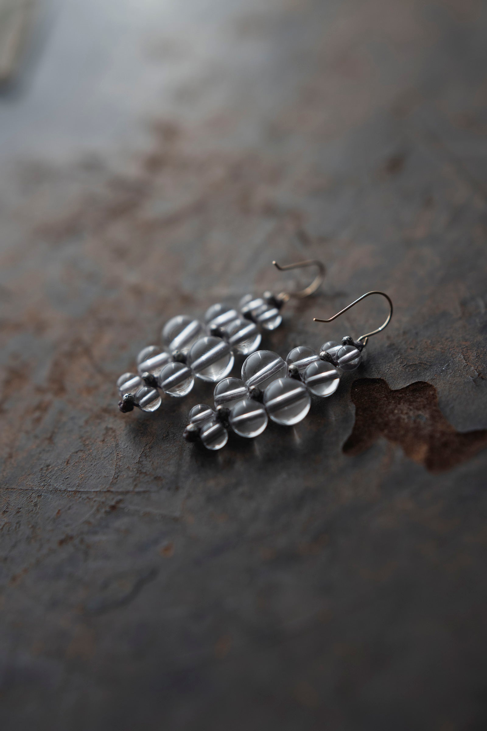 crystal beads earrings (pair)