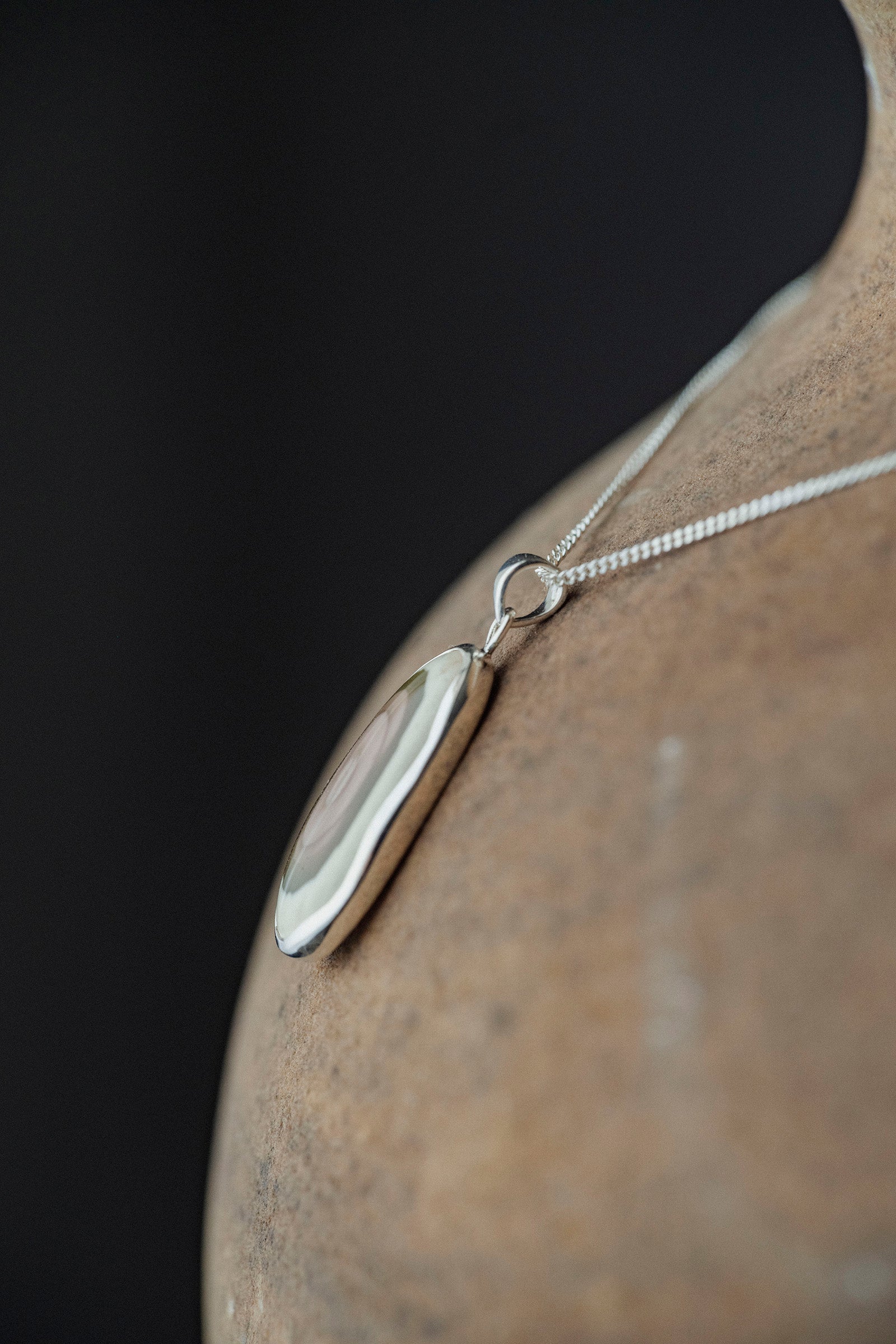 silver necklace Jasper