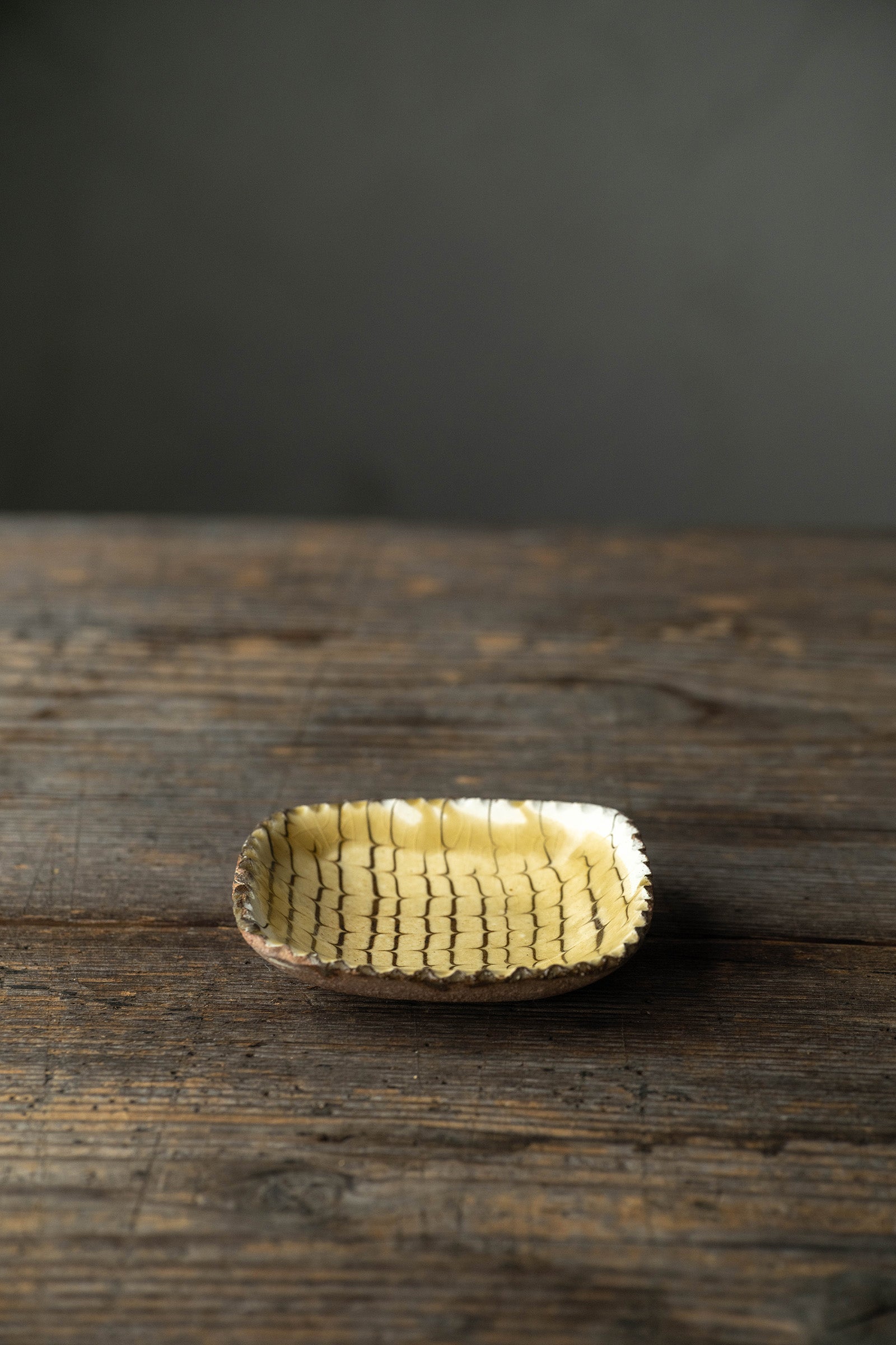 Yoji Yamada soft ceramic yellow pleated bowl, small size Y60-1, 3 pieces