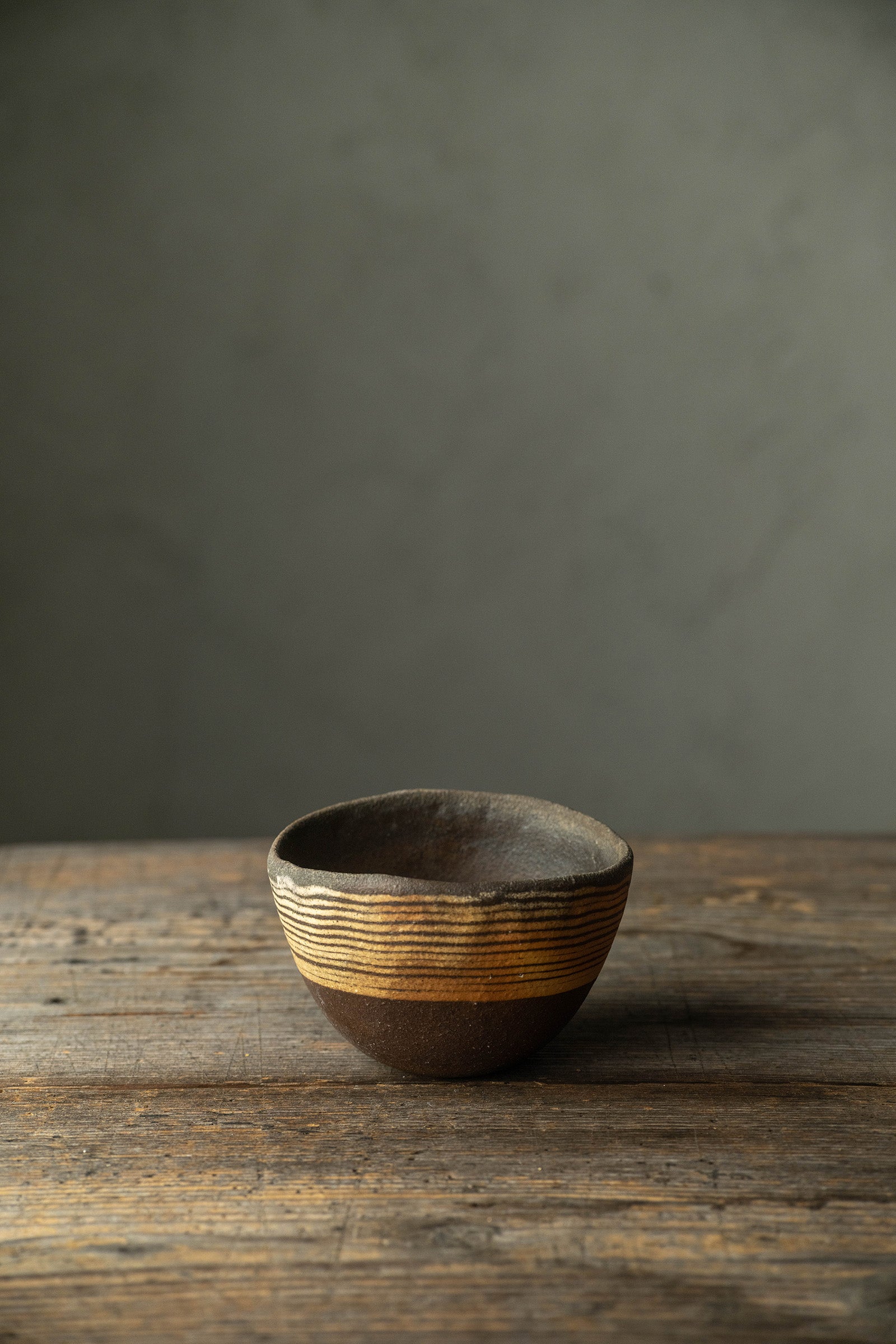 Yoji Yamada soft ceramic yellow pleated bowl, small size Y60-1, 3 pieces