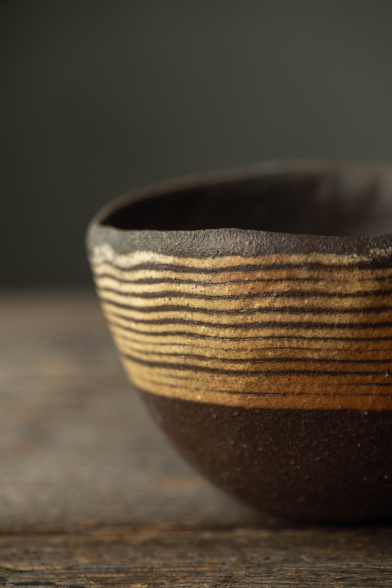 Yoji Yamada soft ceramic yellow pleated bowl, small size Y60-1, 3 pieces