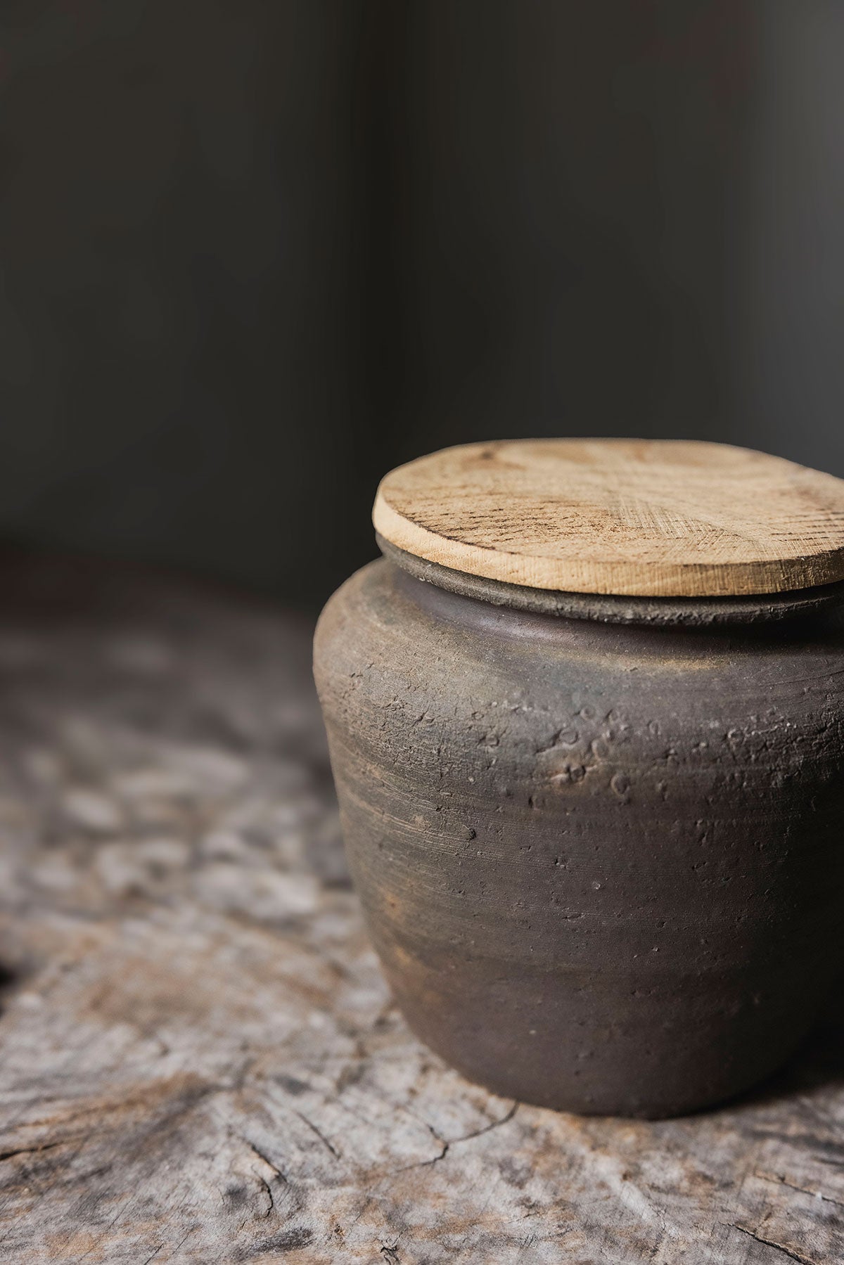 市川孝 焼締 木蓋壺 3