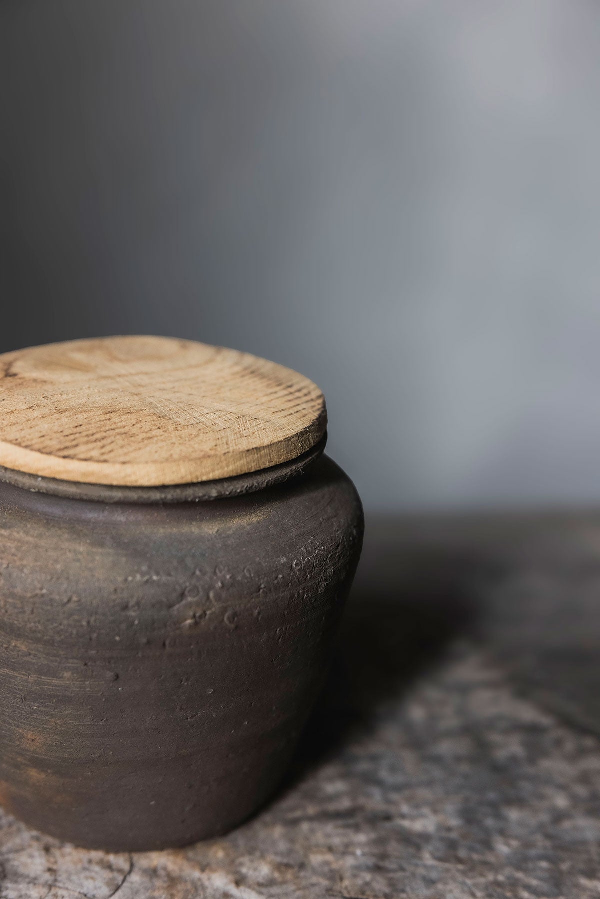 市川孝 焼締 木蓋壺 3