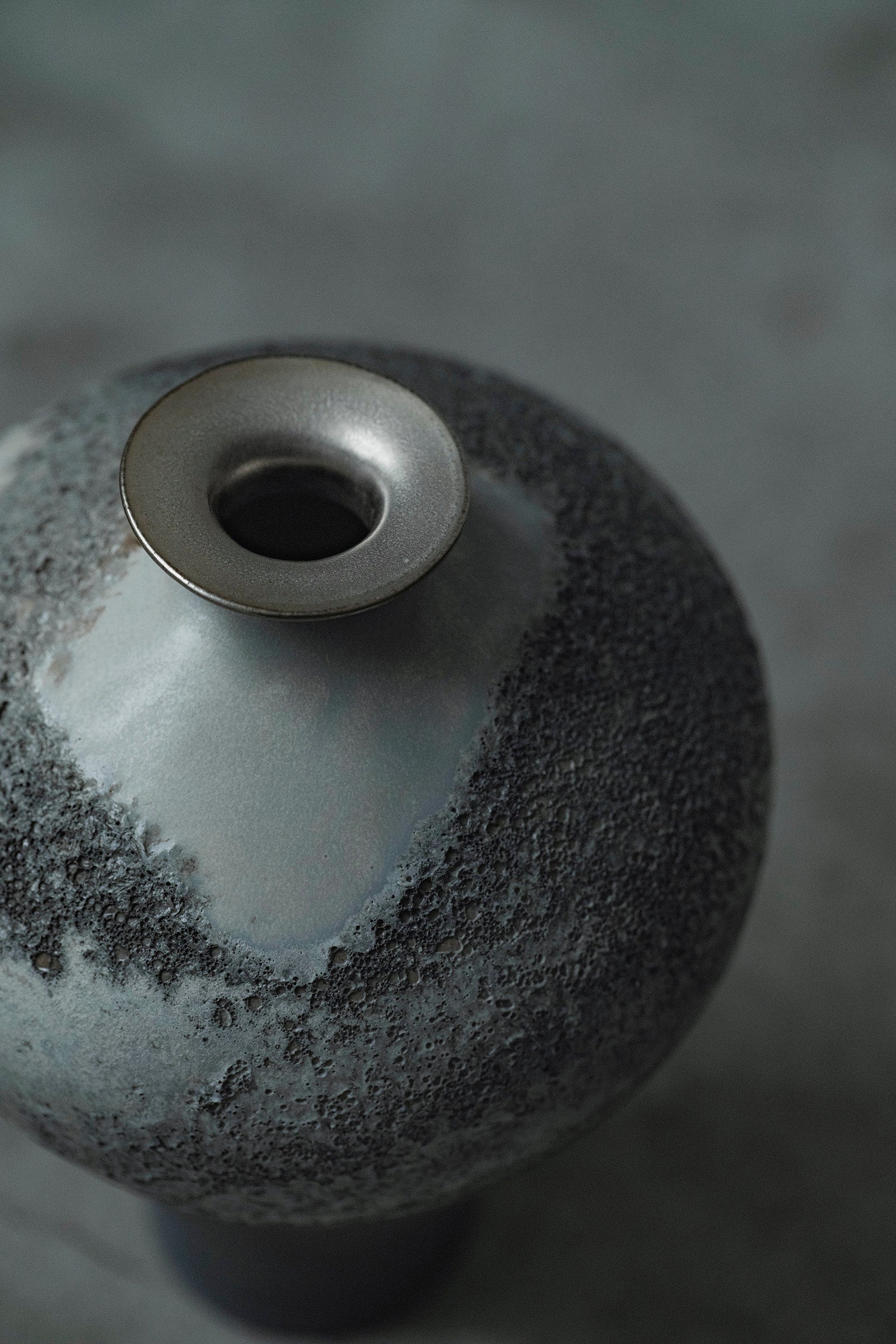 Ryuta Fukumura Silver Carbide Flower Vase 57