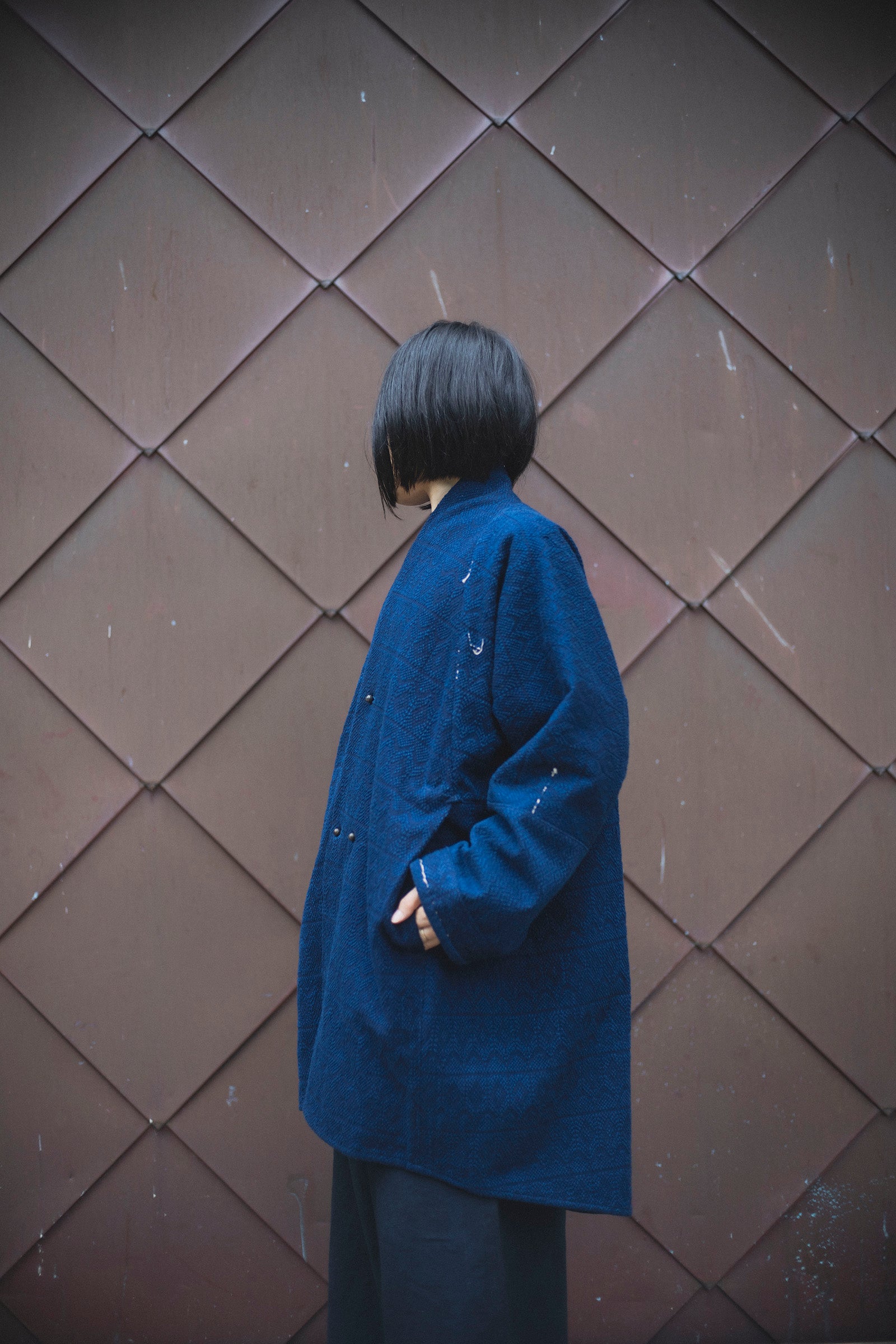 居相 百七十三 青藍刺子木綿文様羽織