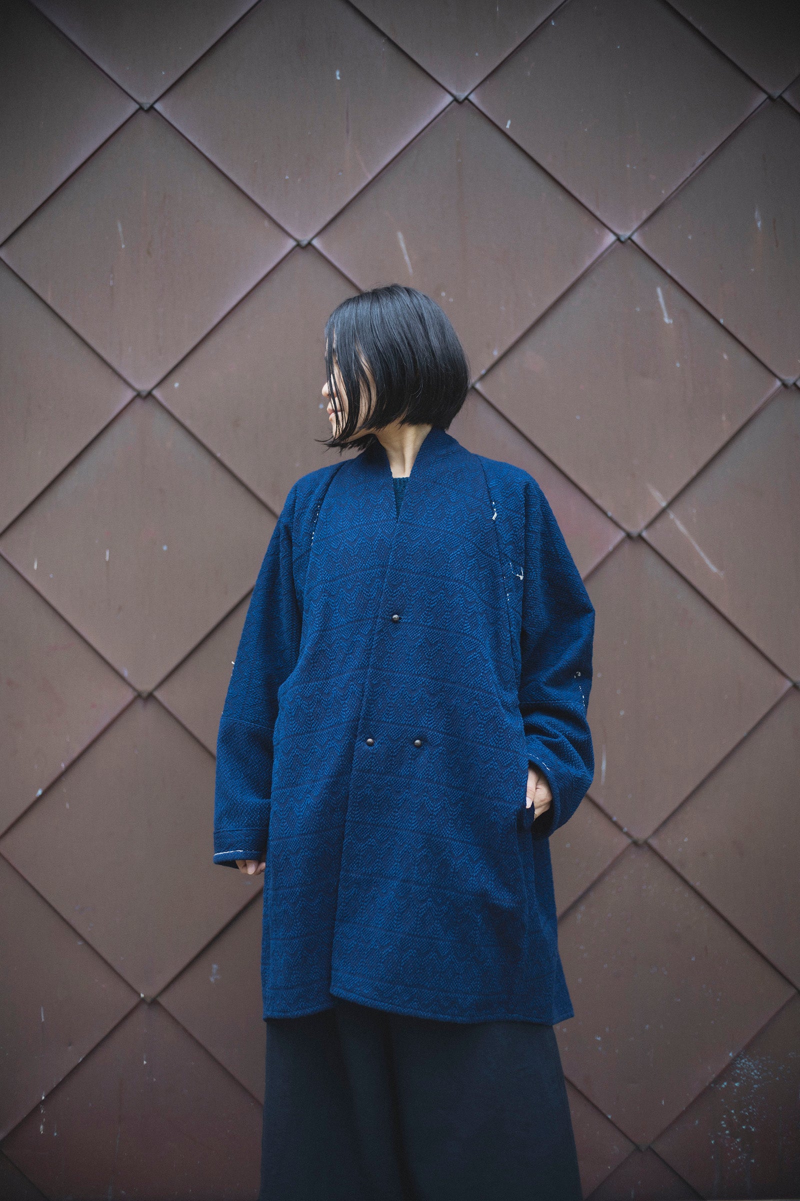 居相 百七十三 青藍刺子木綿文様羽織