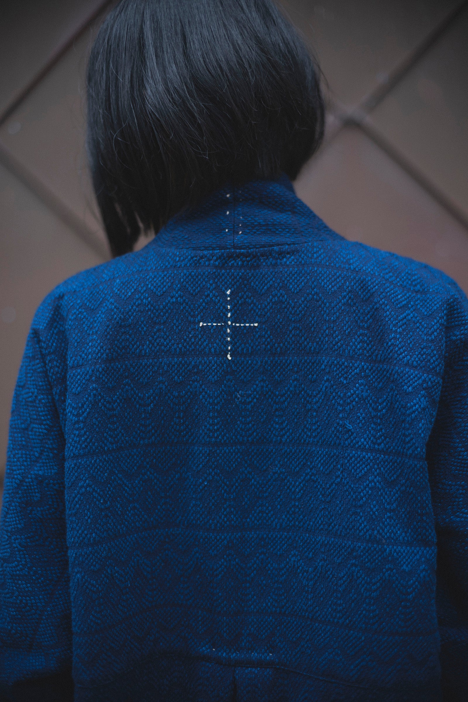 居相 百七十三 青藍刺子木綿文様羽織