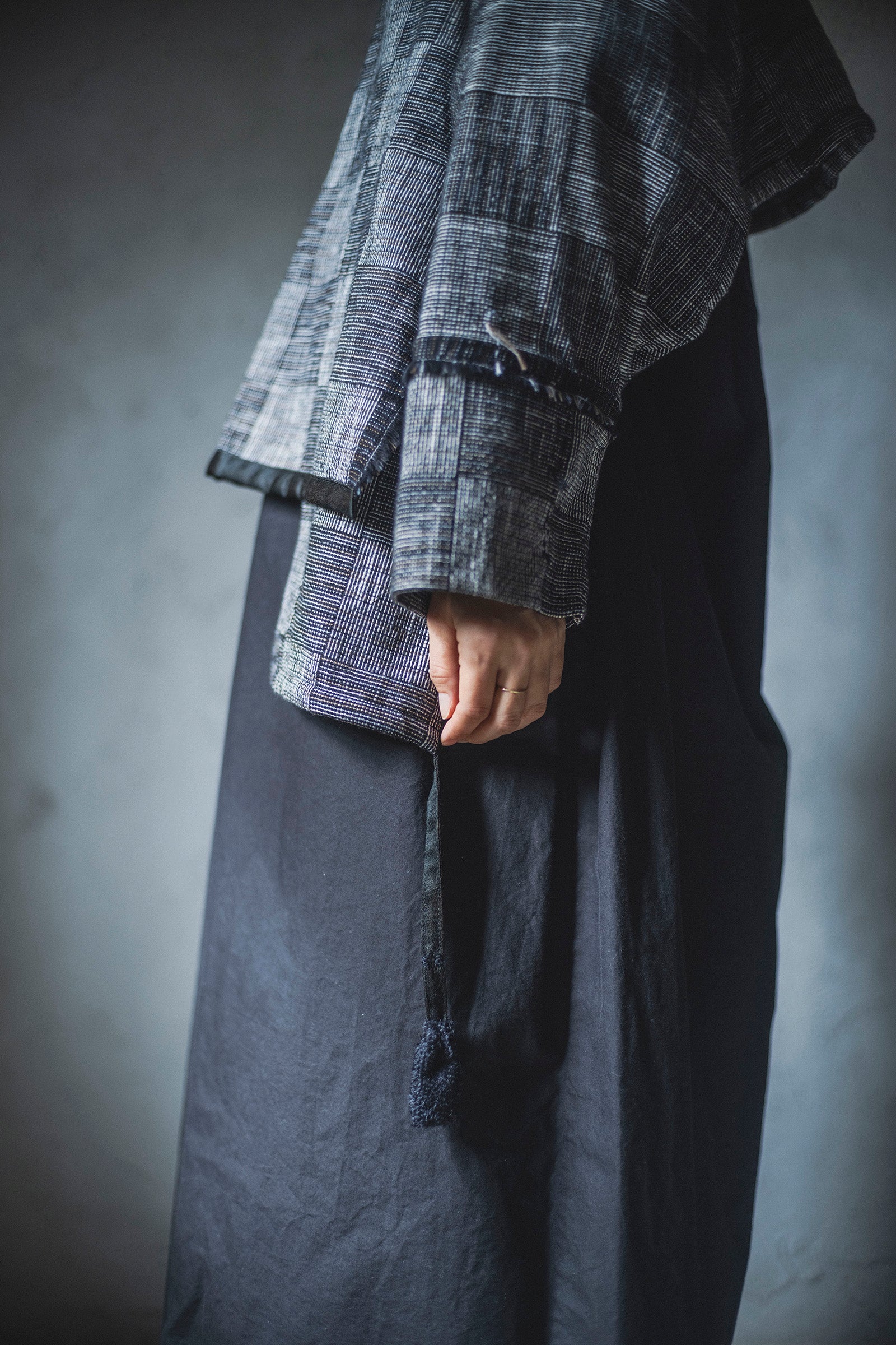 居相 二百四 白黒木綿石畳文変形短上衣