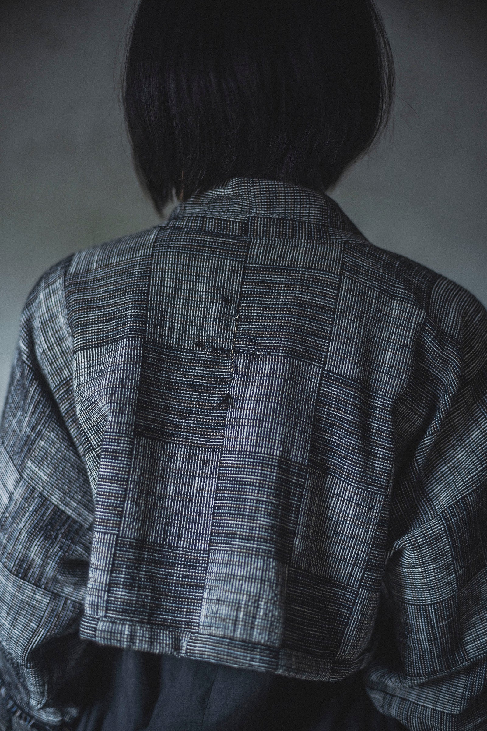 居相 二百四 白黒木綿石畳文変形短上衣