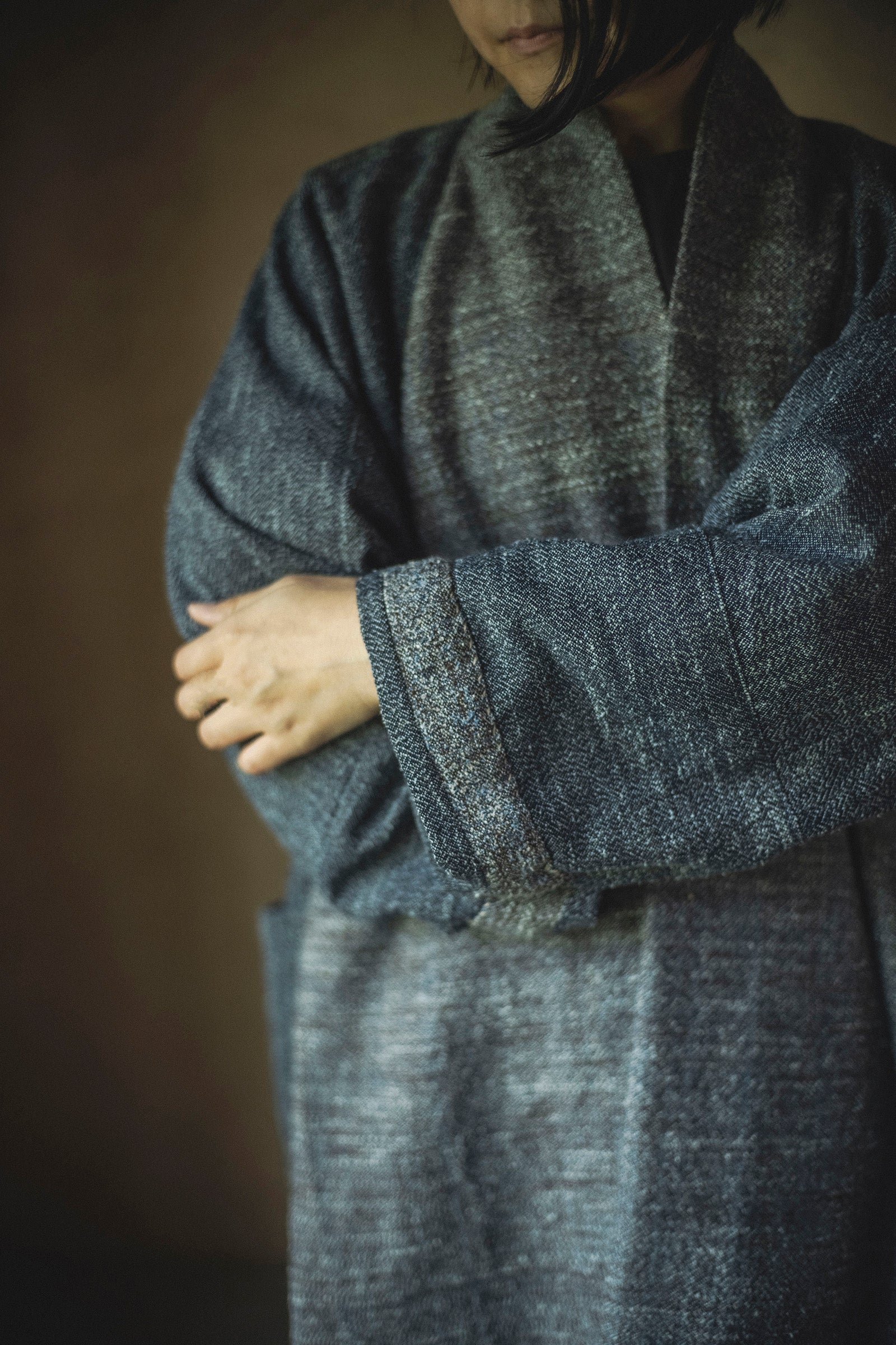 居相 百四十六 霞茶青耀毛絹羽織