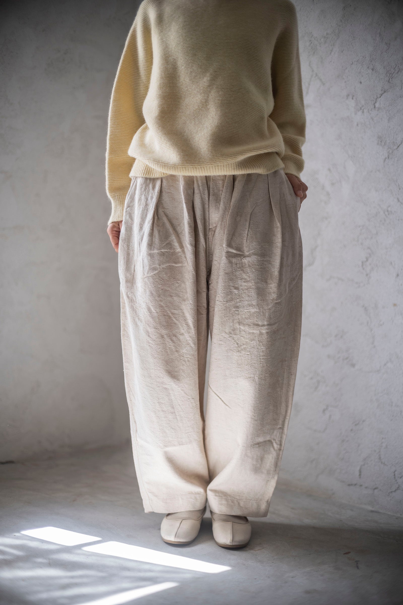 mittan 綿絹麻ジャカードパンツ　pt-90 ジャガード MITTAN 