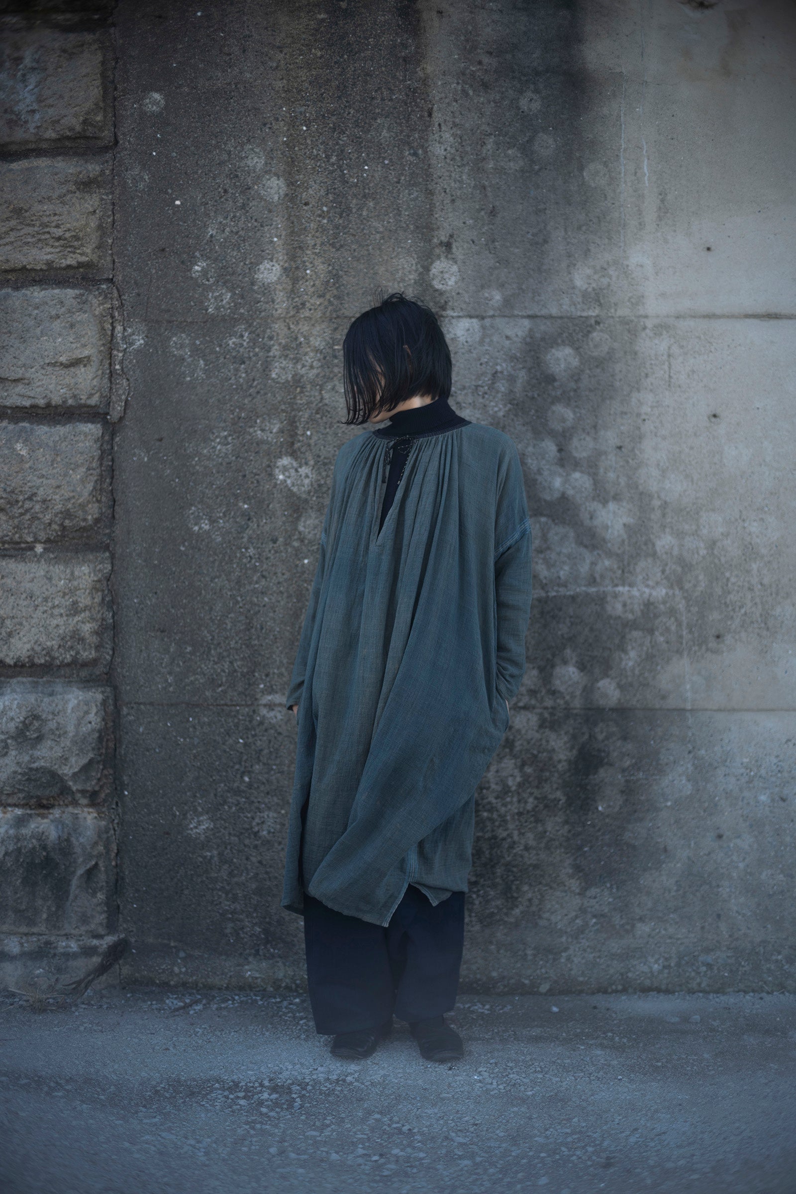 野原 Neck gathered dress 2