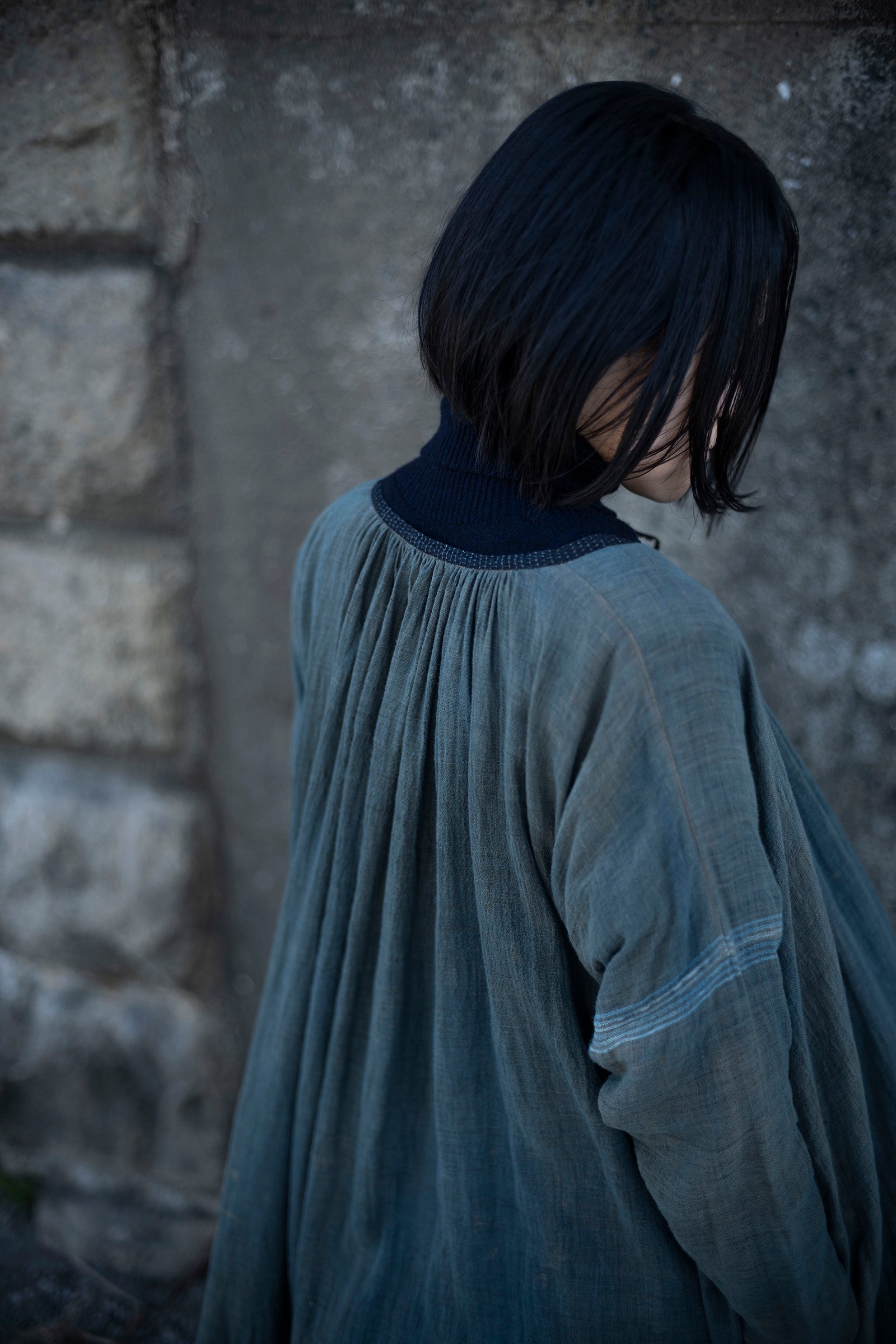 野原 Neck gathered dress 2