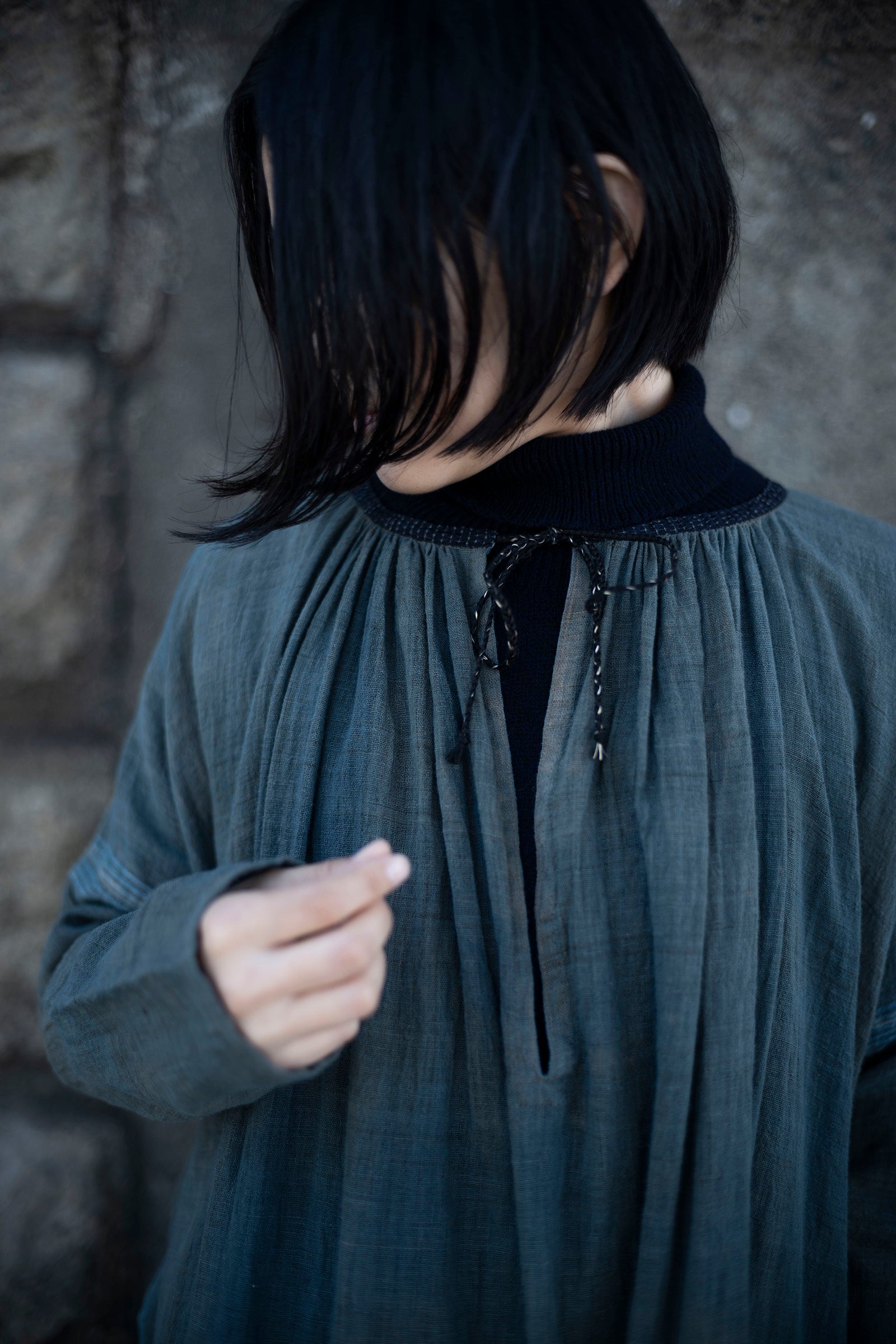 野原 Neck gathered dress 2