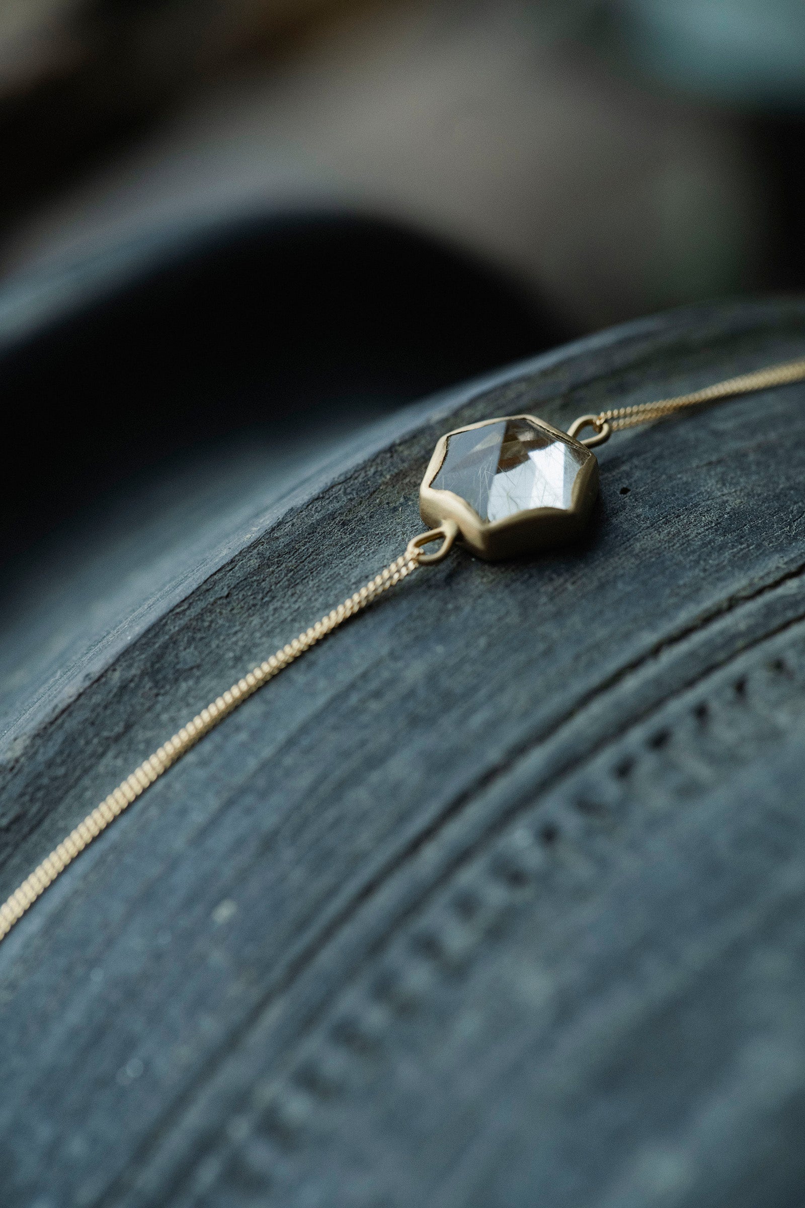 18K hexagon 18K bracelet (rutilated quartz)