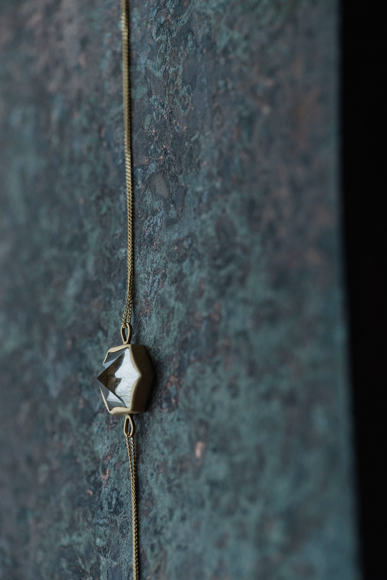 18K hexagon 18K bracelet (rutilated quartz)