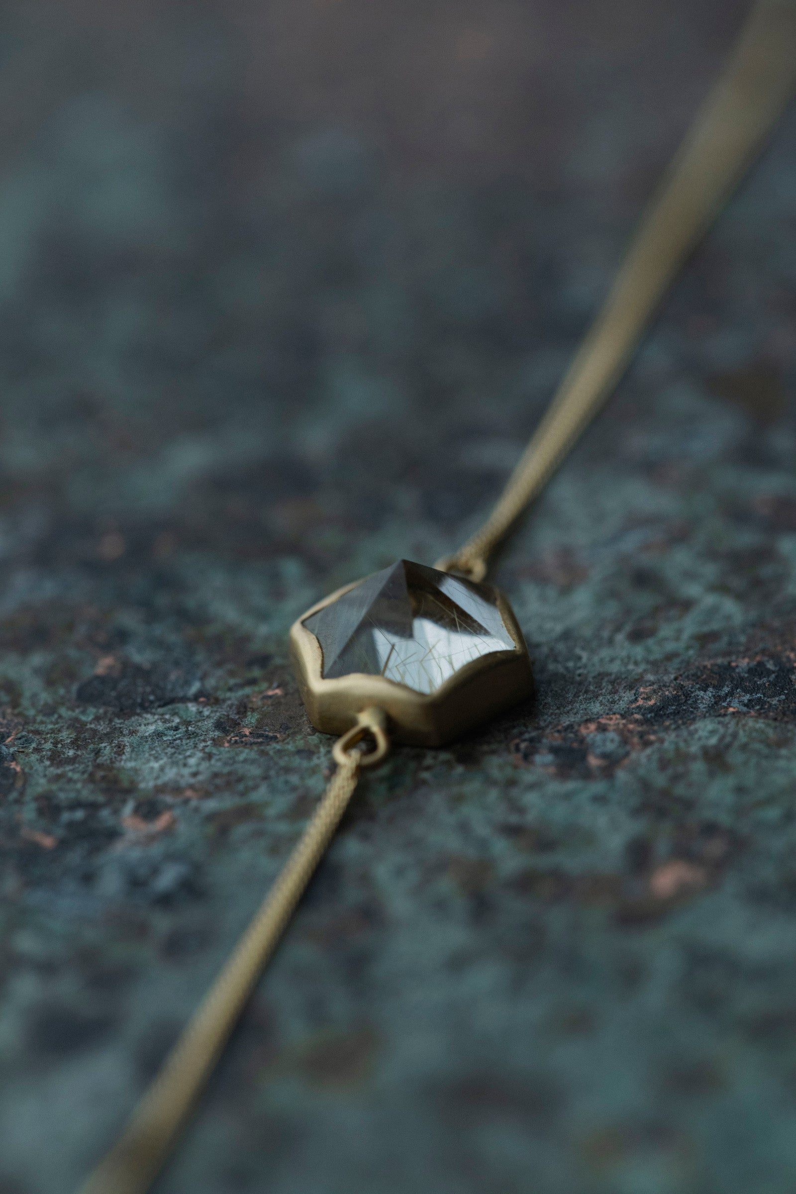 18K hexagon 18K bracelet (rutilated quartz)