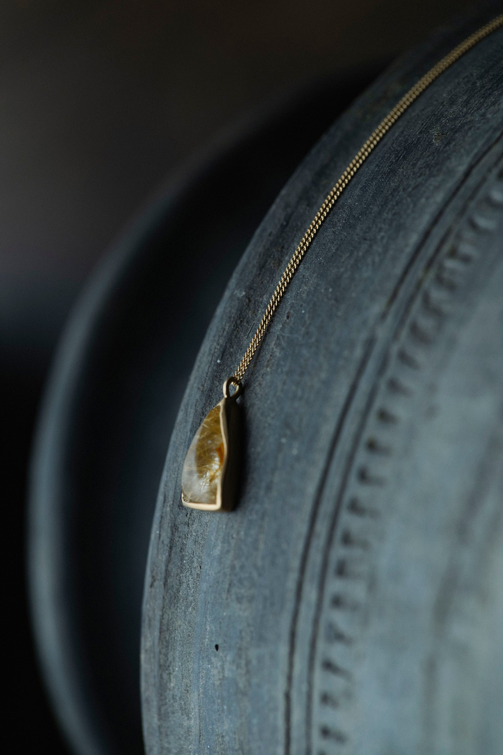 18K necklace ( 18K rutile quartz )